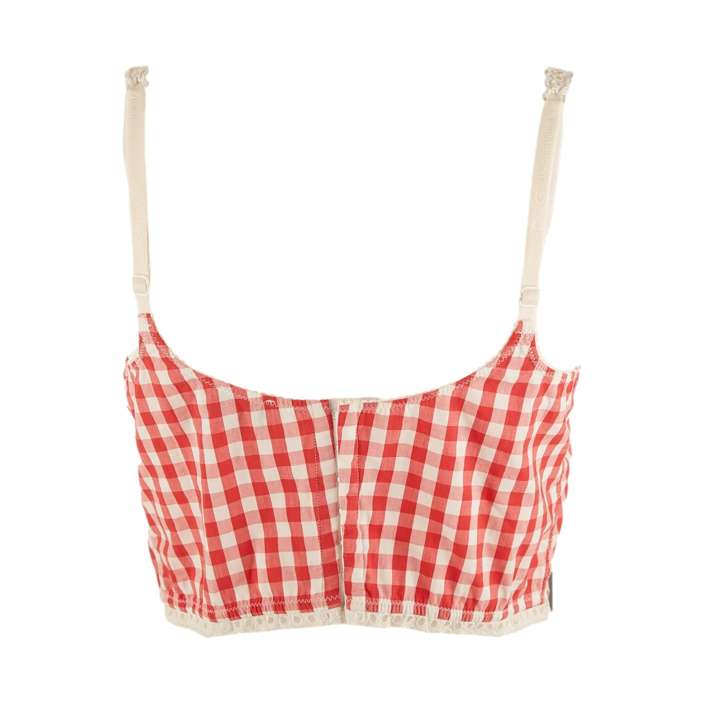 Dolce & Gabbana Red Gingham Cropped Top - Image 2