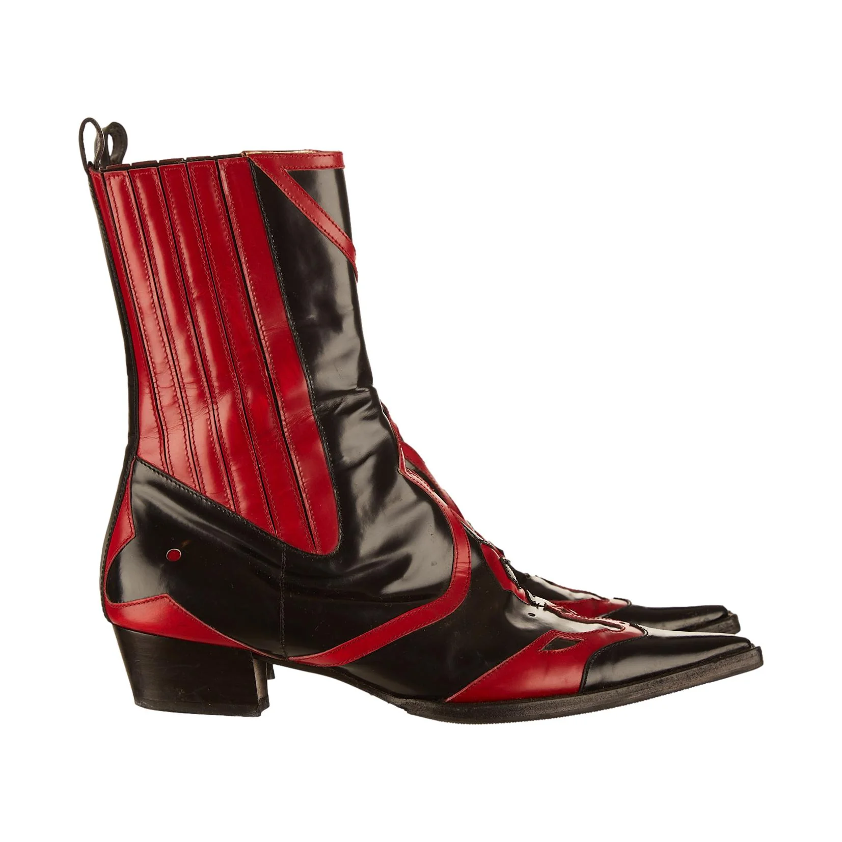 Dolce & Gabbana Red Western Ankle Boots - Image 2