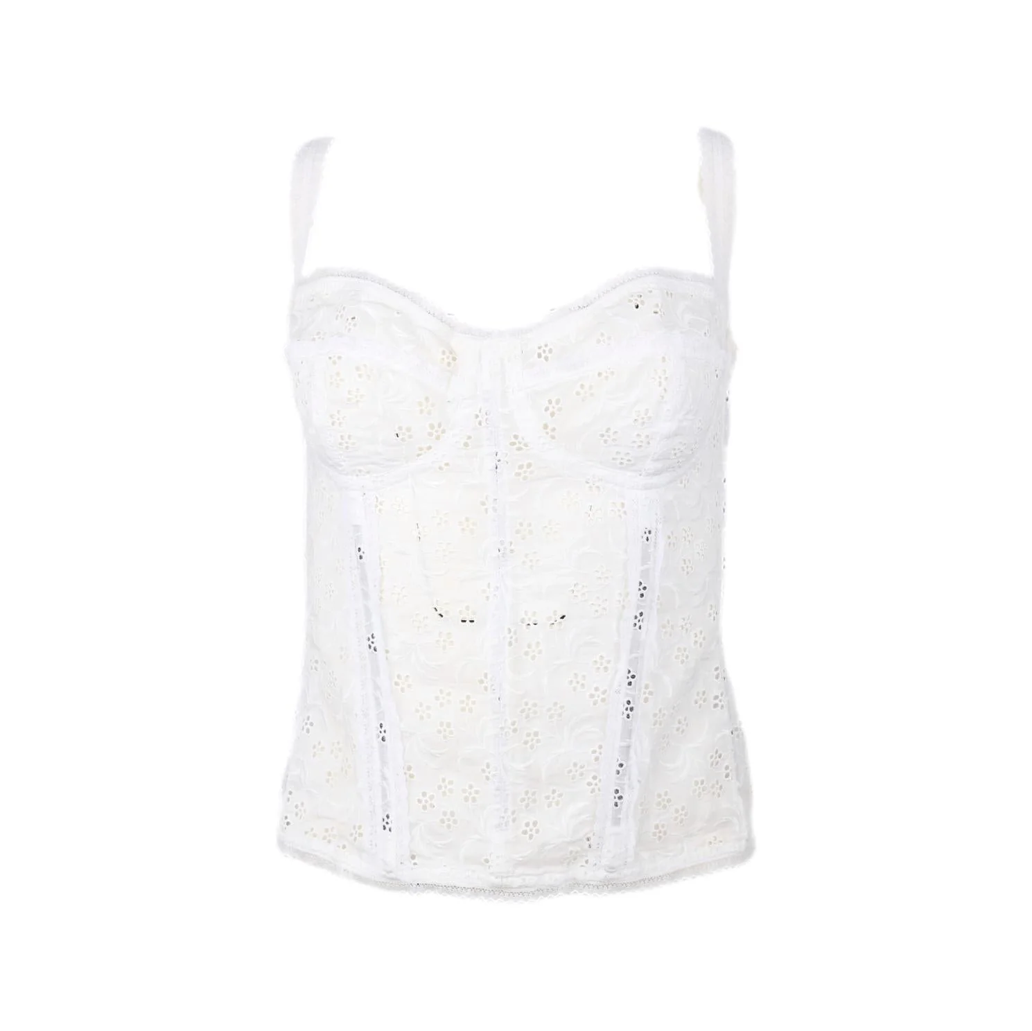 Dolce & Gabbana White Floral Corset