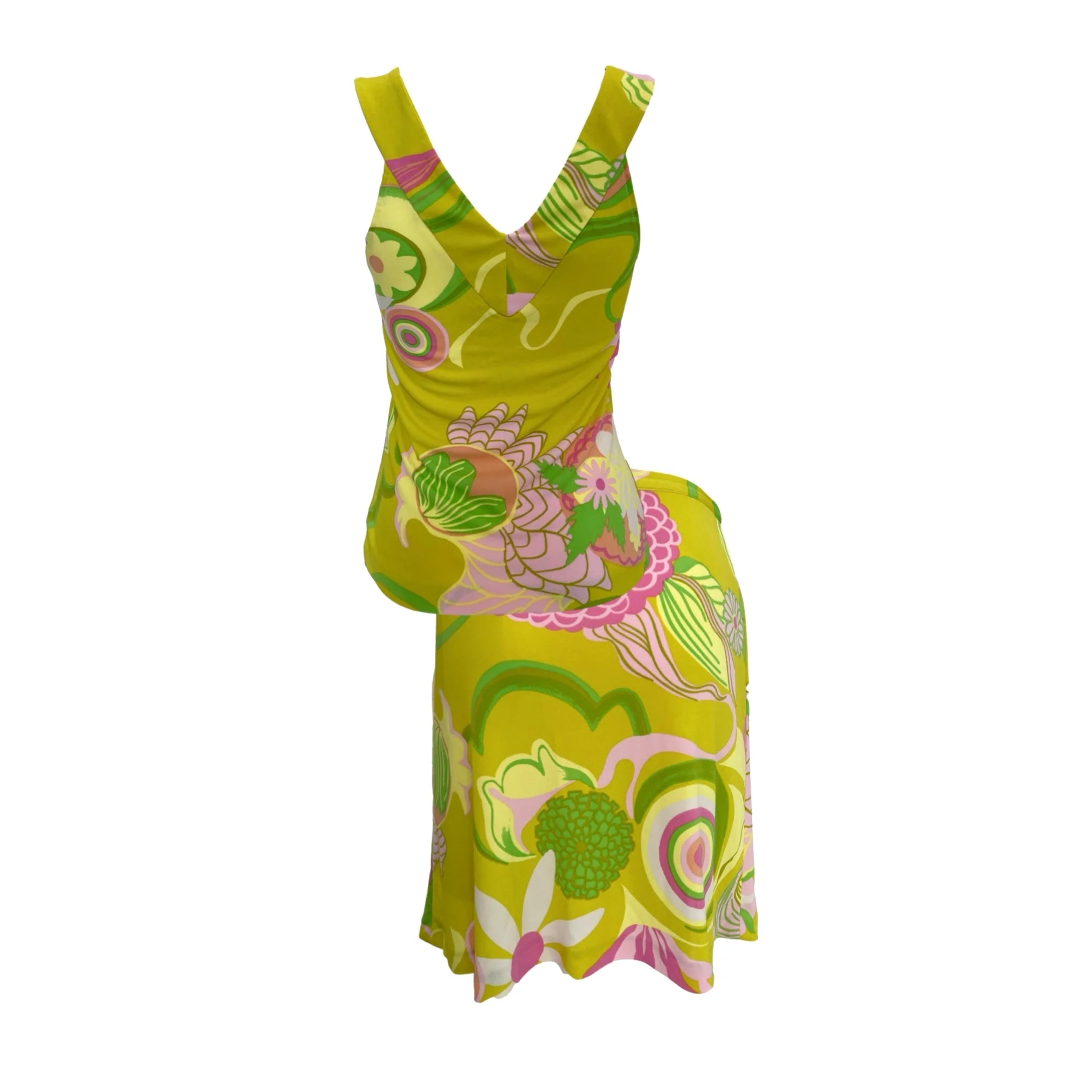 Dolce & Gabbana Lime Floral Skirt Set - Image 2