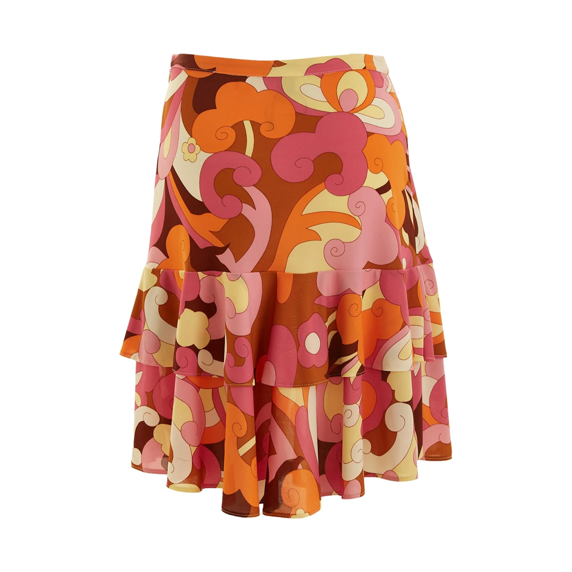 Dolce & Gabbana 2000s Mod Abstract Print Ruffle Mini Skirt - Image 2