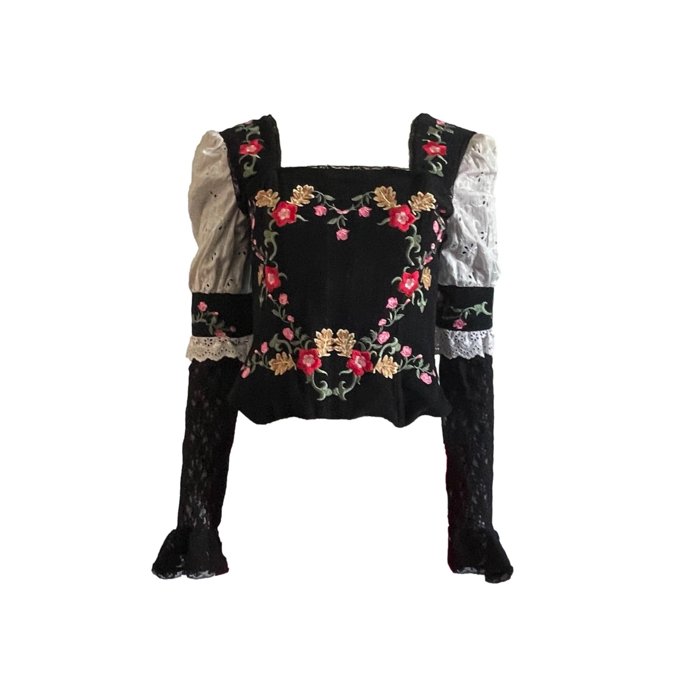 Dolce & Gabbana Black Floral Corset
