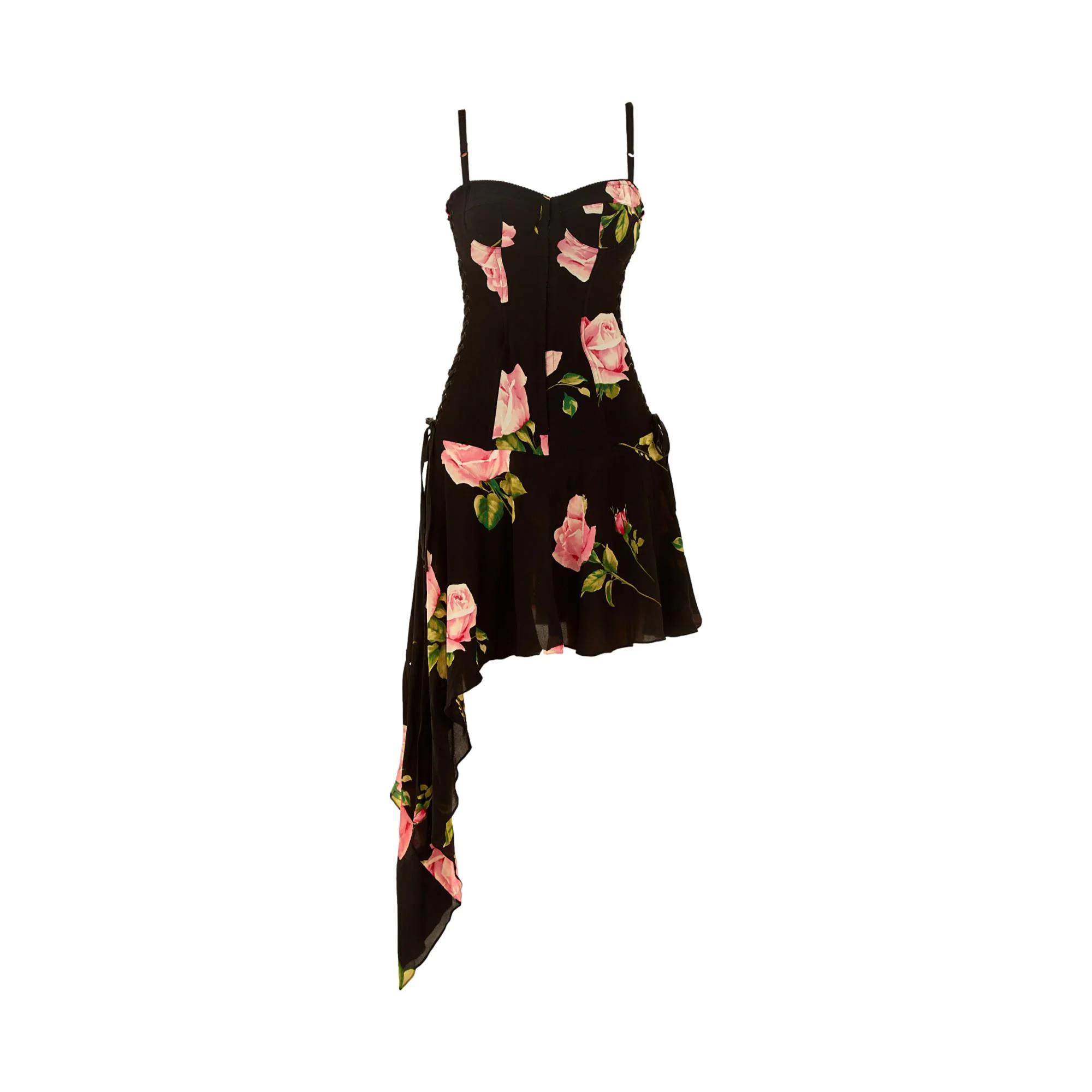 Dolce & Gabbana Black Floral Mini Dress