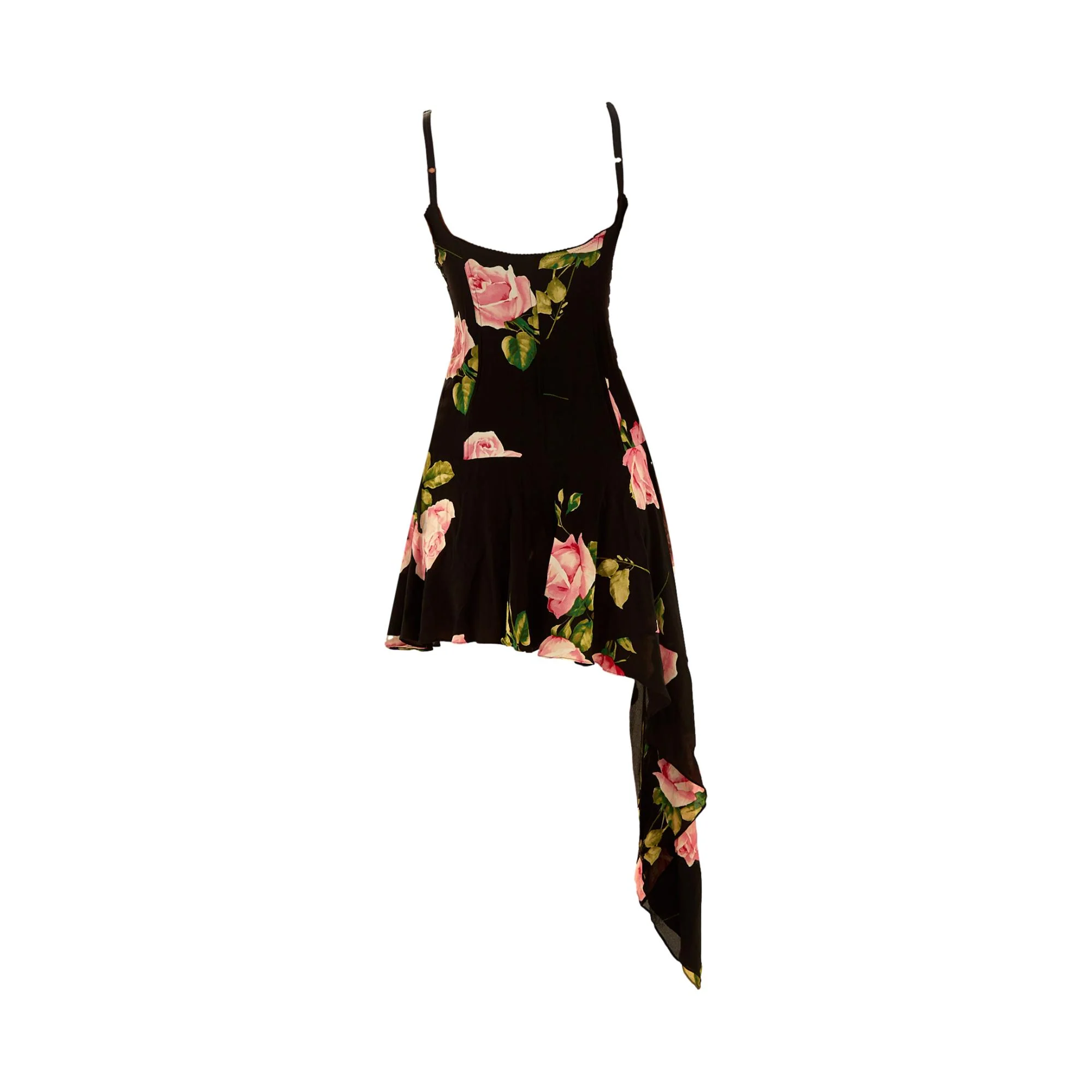 Dolce & Gabbana Black Floral Mini Dress - Image 2