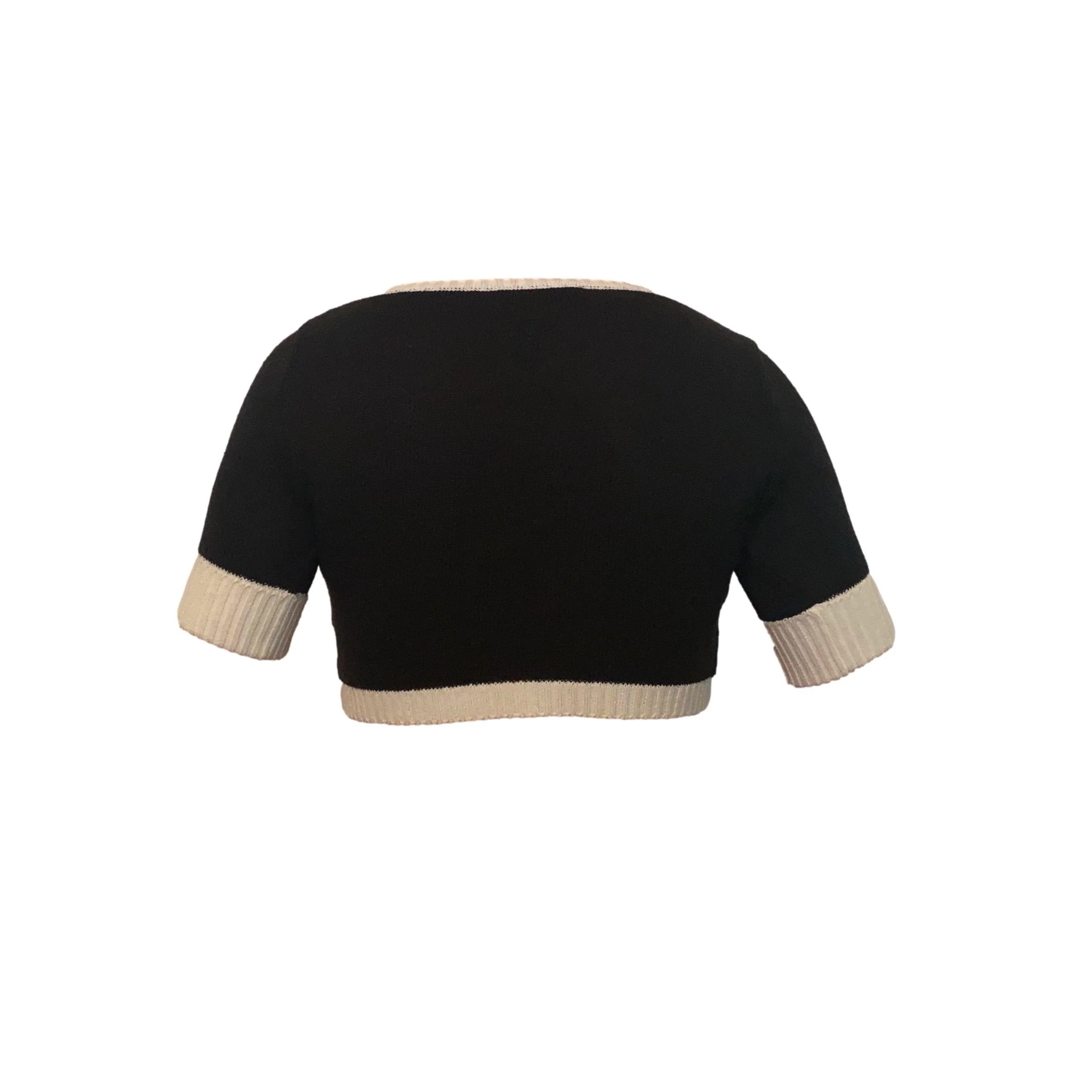 Dolce & Gabbana Black Knitted Crop Top - Image 2