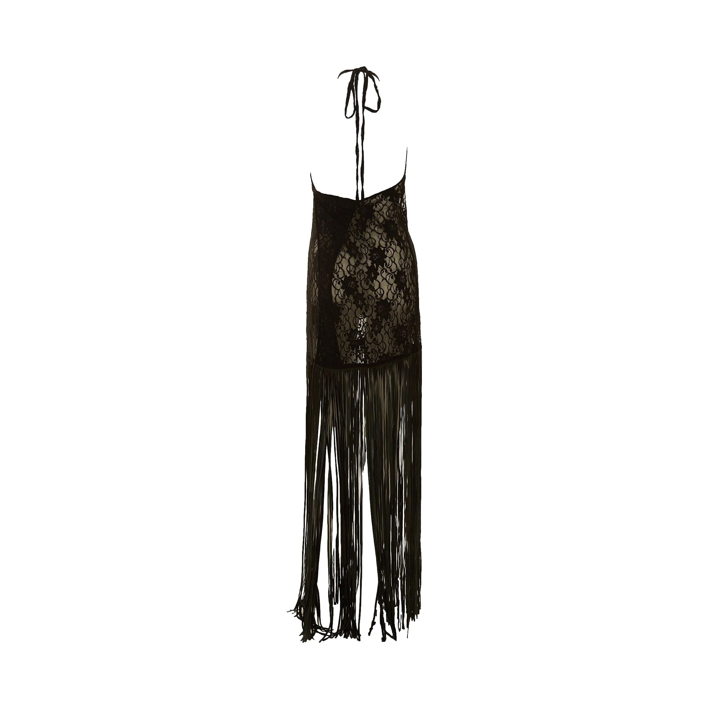 Dolce & Gabbana Black Lace Fringe Dress - Image 3