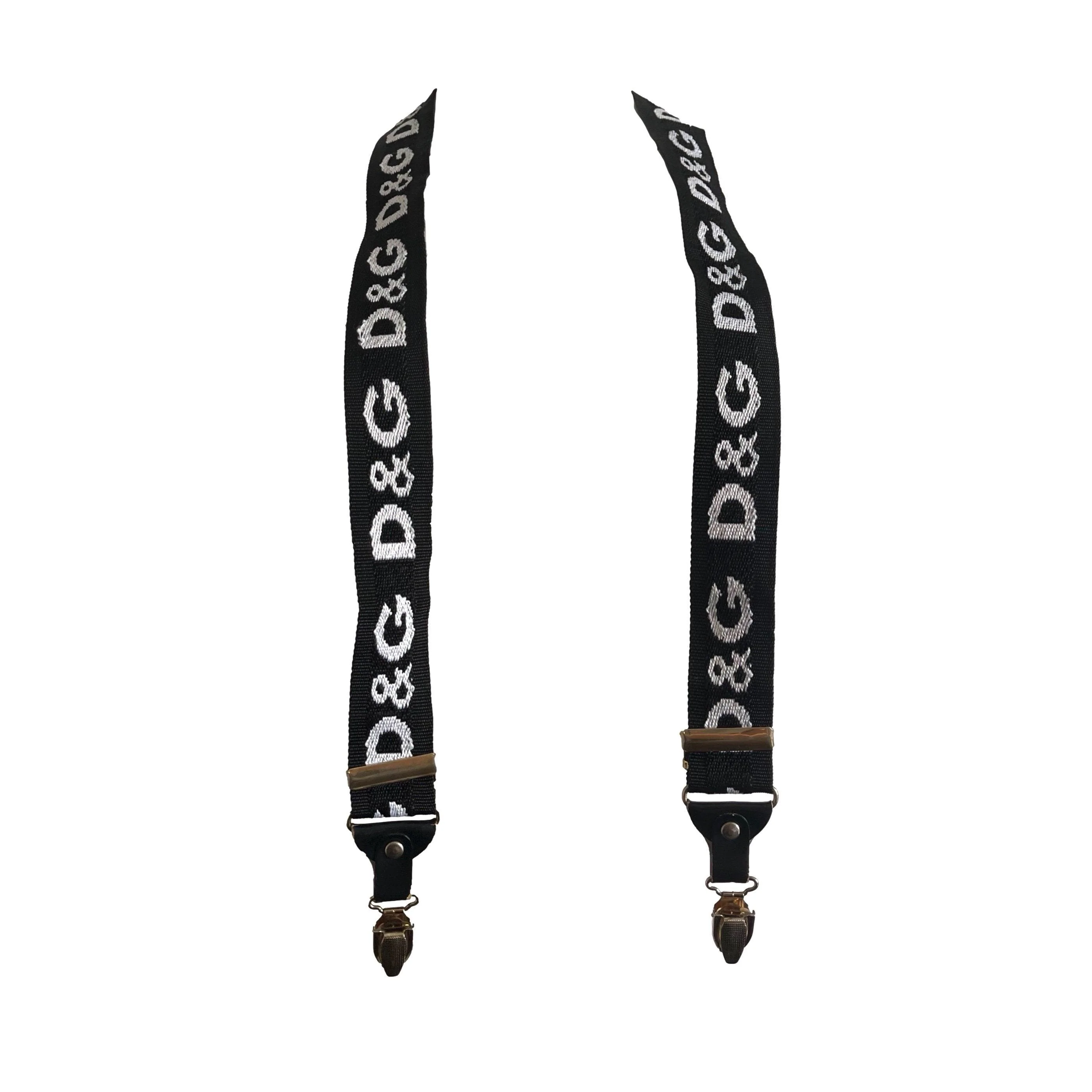 Dolce & Gabbana Black Logo Suspenders