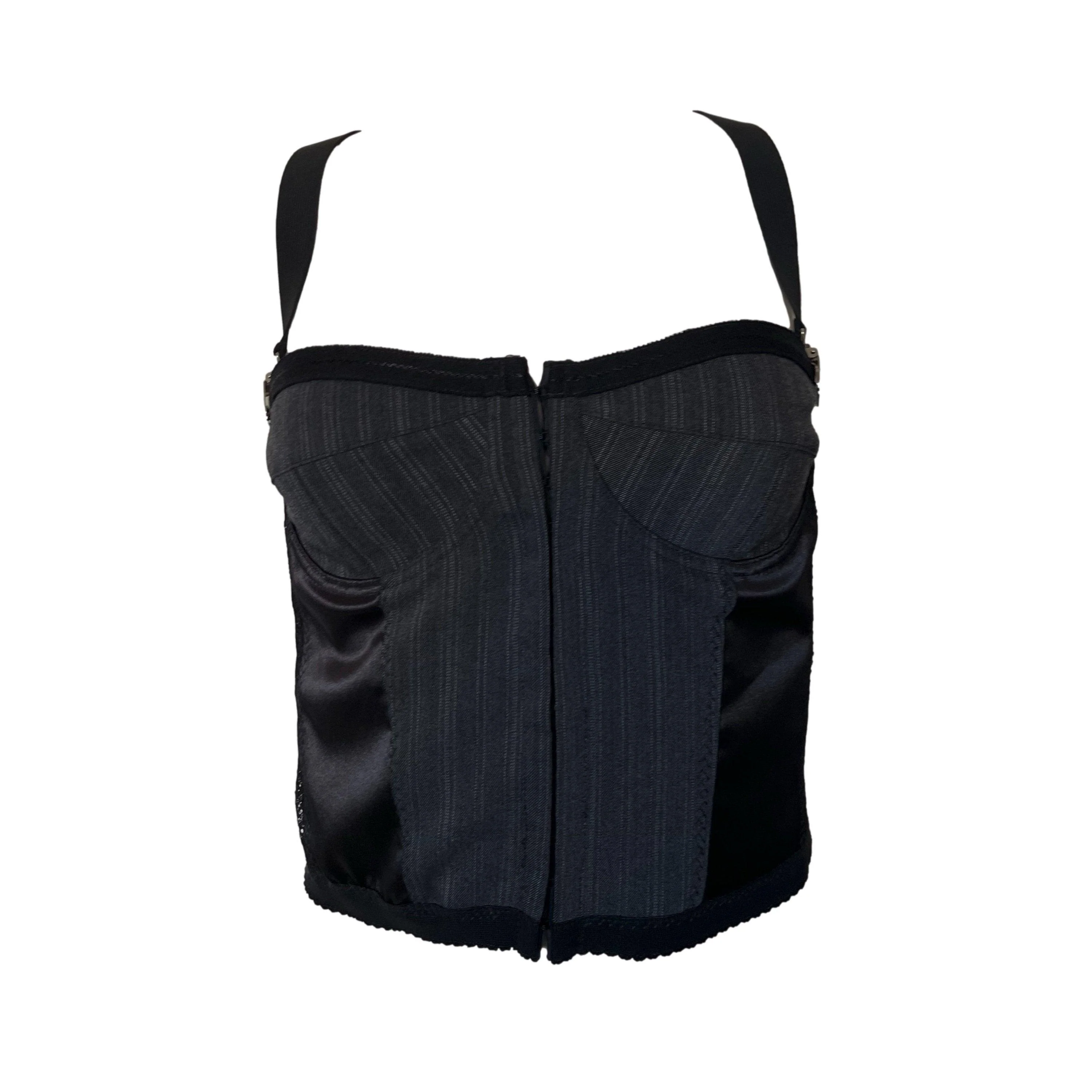 Dolce & Gabbana Black Pinstripe Corset