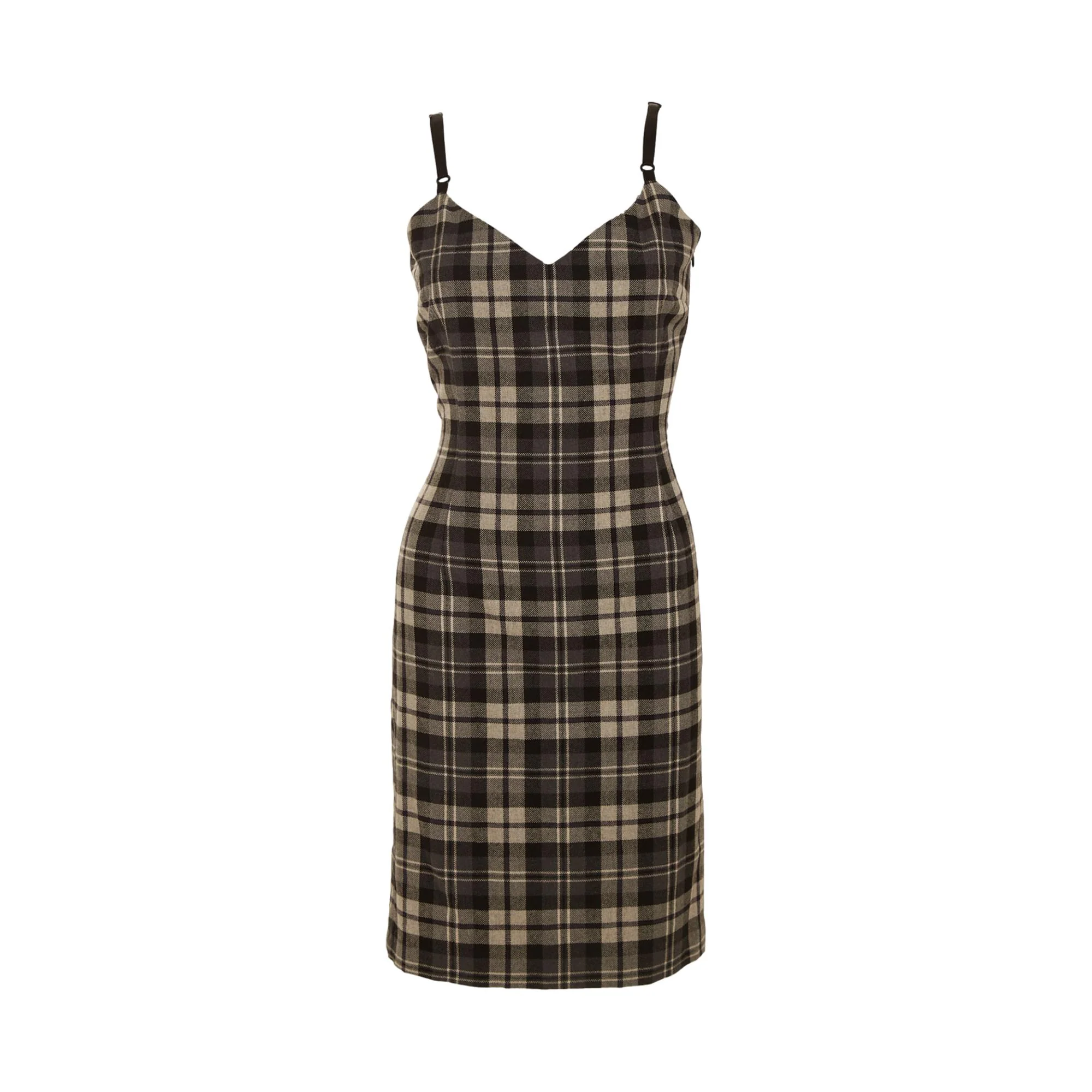 Dolce & Gabbana Black Plaid Dress