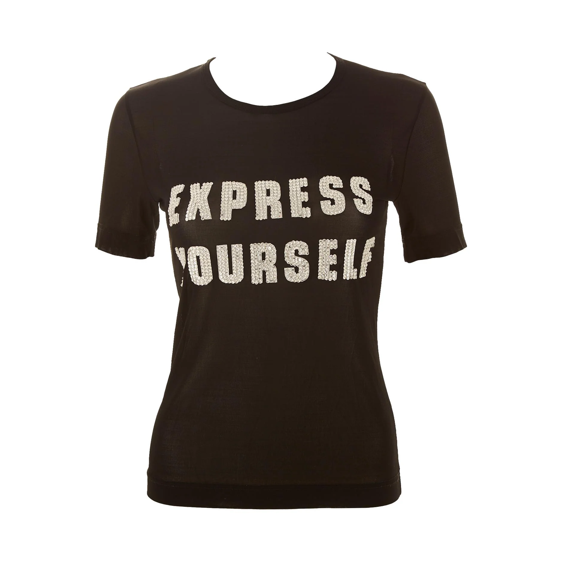 Dolce & Gabbana Black Rhinestone Top