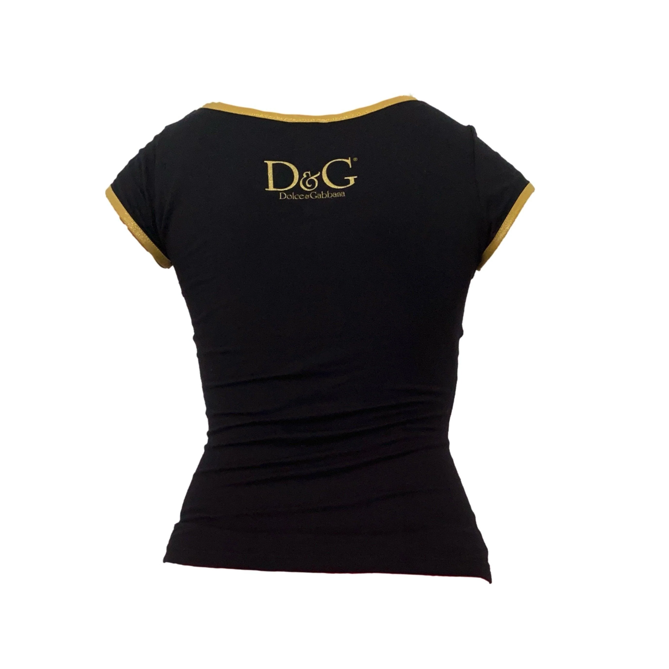 Dolce & Gabbana Black Sequin Graphic T-Shirt - Image 2