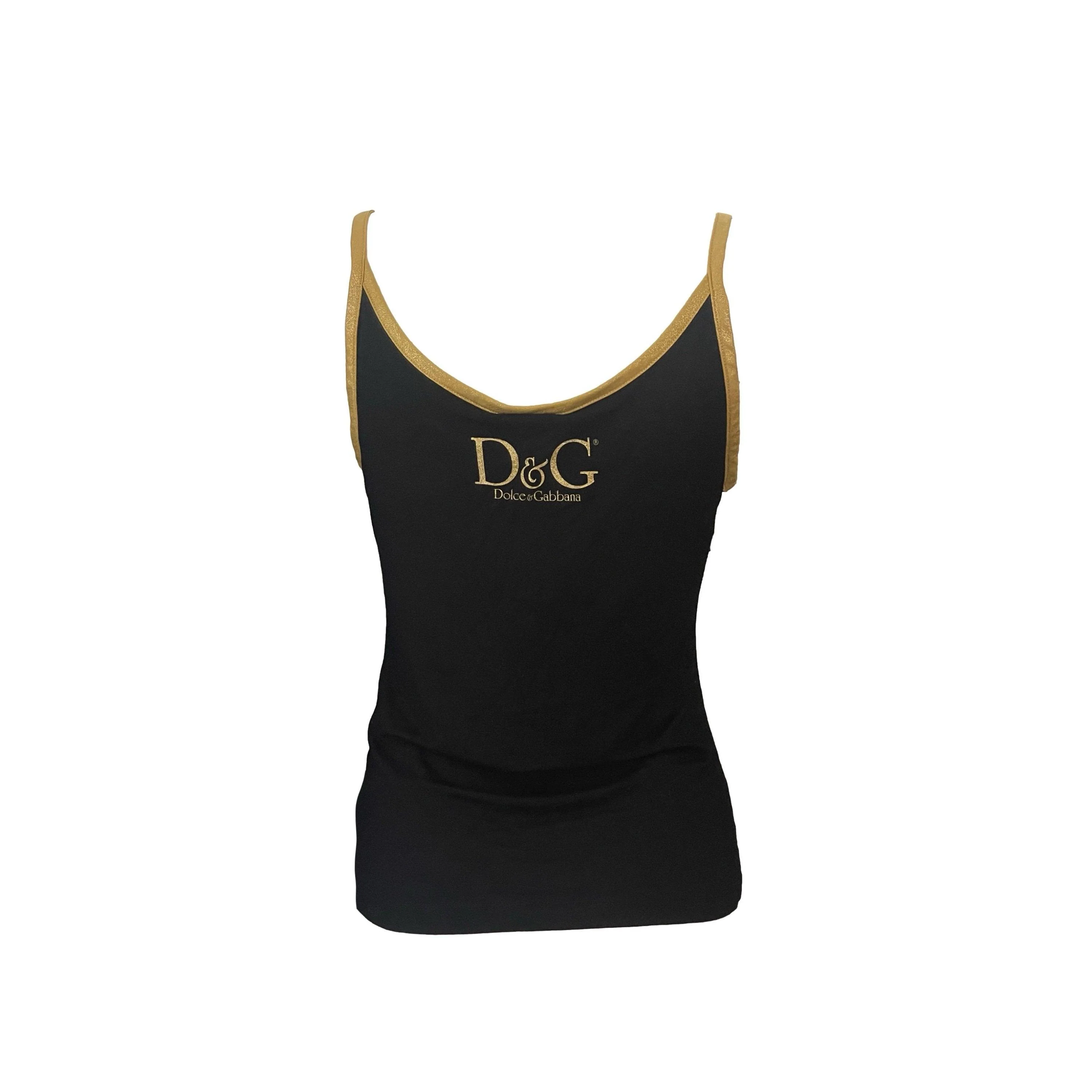 Dolce & Gabbana Black Sequin Graphic Tank - Image 2