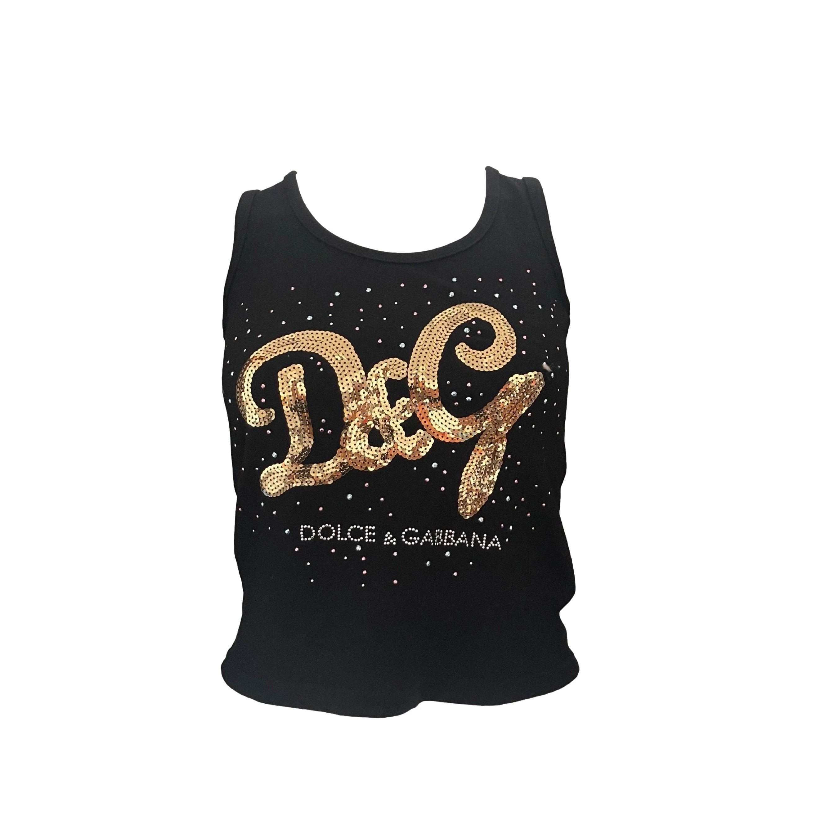 Dolce & Gabbana Black Sequin Tank