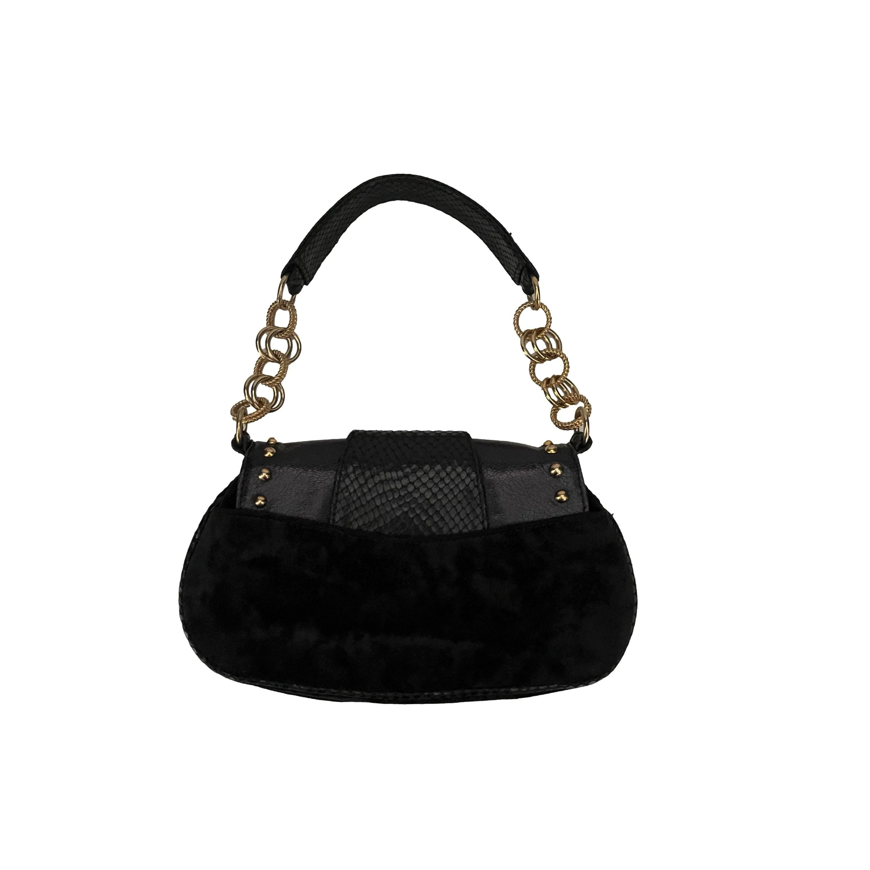 Dolce & Gabbana Black Suede Chain Mini Bag - Image 2