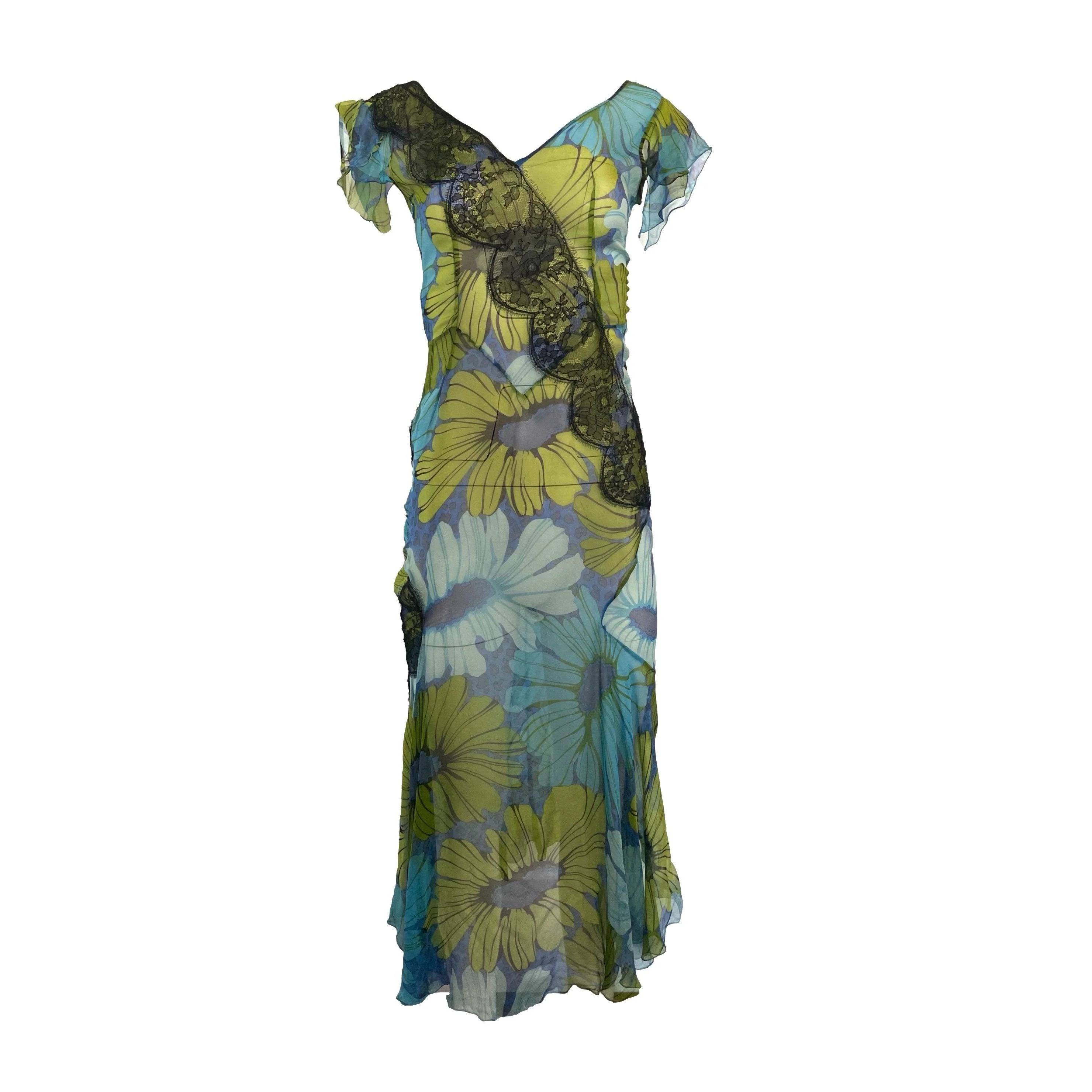 Dolce & Gabbana Blue Floral Dress