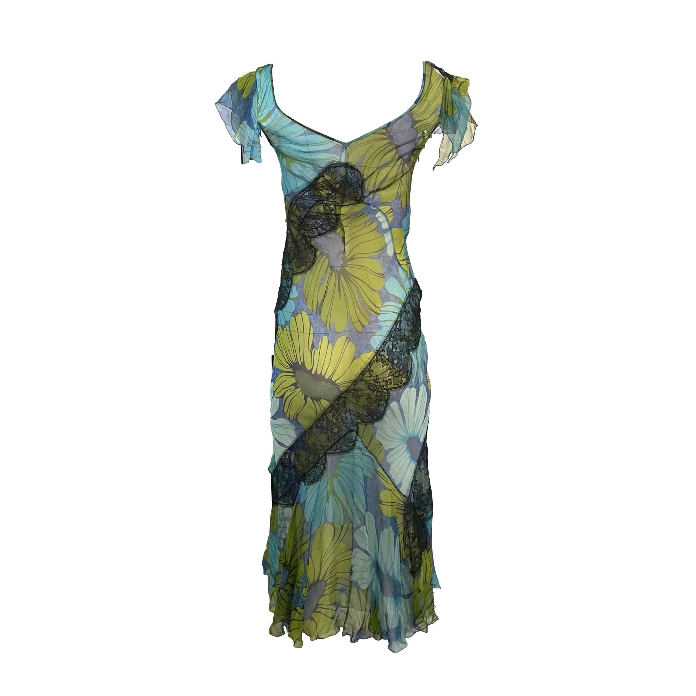 Dolce & Gabbana Blue Floral Dress - Image 2