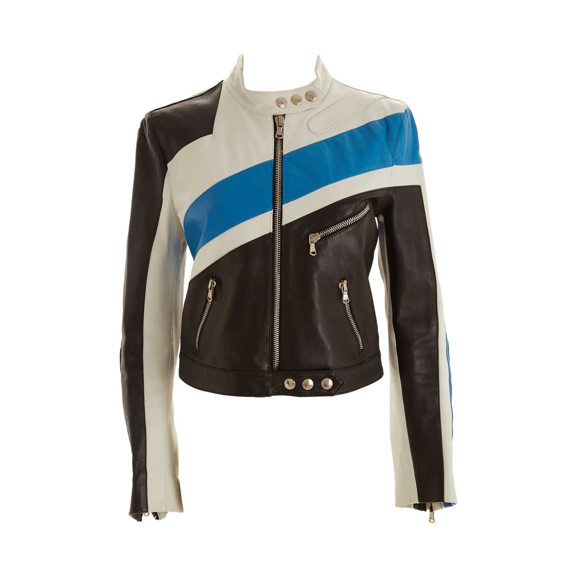 Dolce & Gabbana Blue Motorcycle Jacket - Image 2