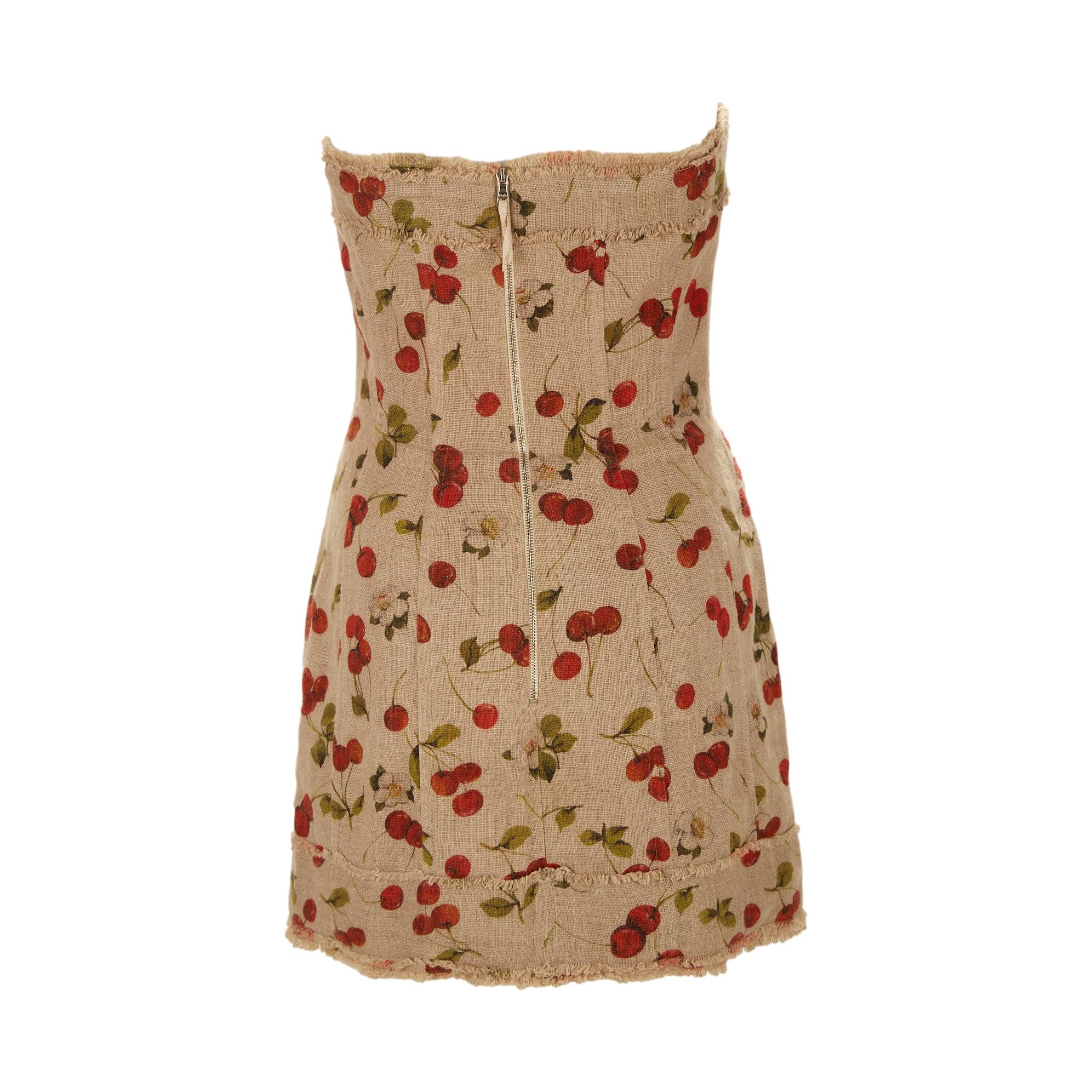 Dolce & Gabbana Brown Cherry Dress - Image 2