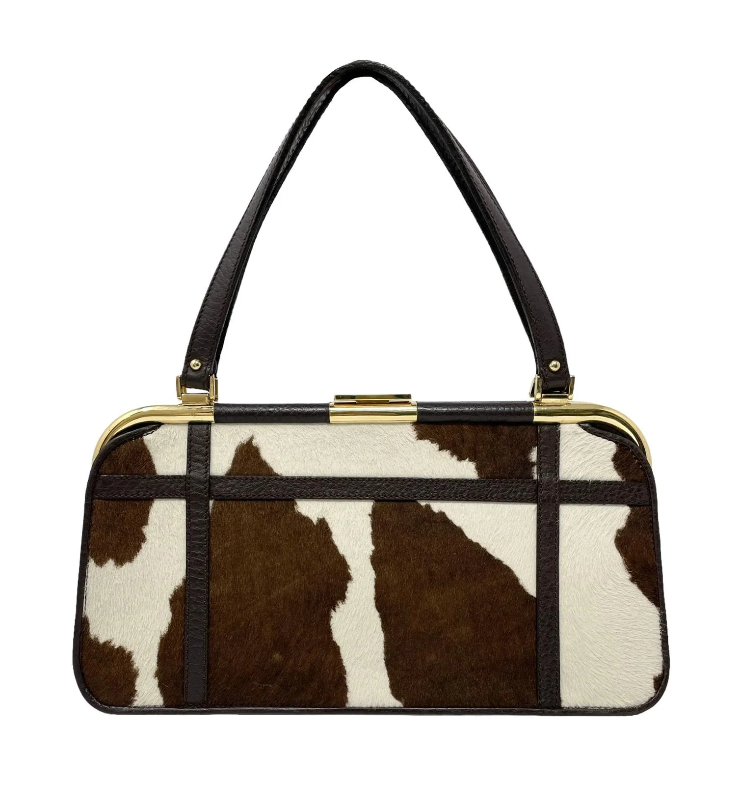 Dolce & Gabbana Brown Cow Print Top Handle Bag - Image 2