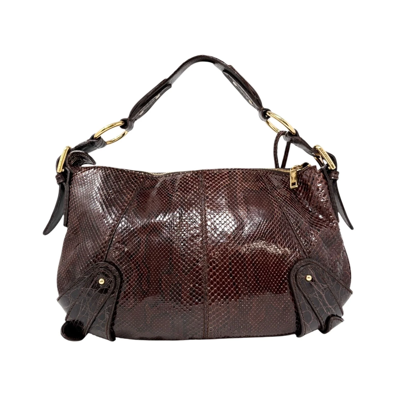 Dolce & Gabbana Brown Embossed Shoulder Bag - Image 2