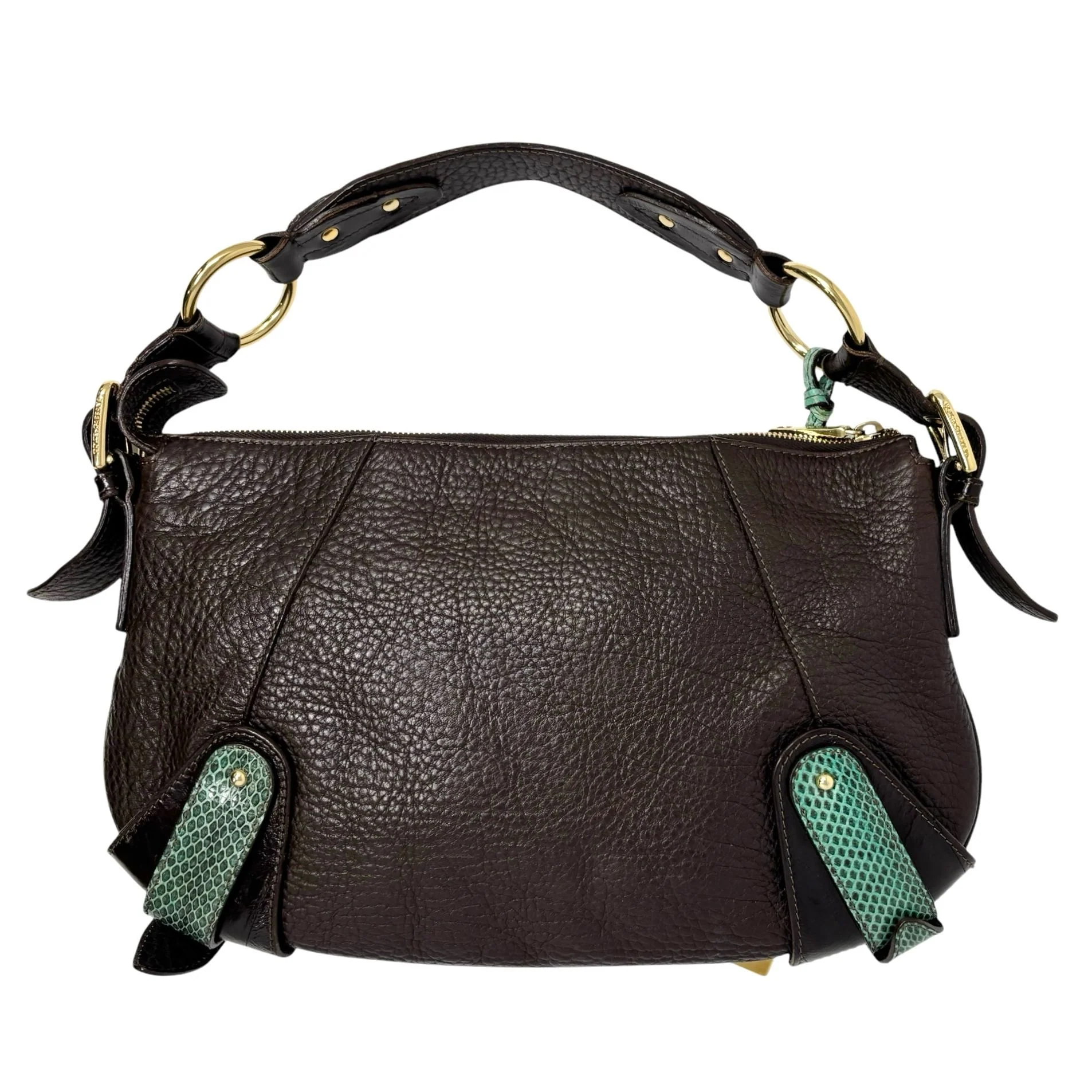 Dolce & Gabbana Brown + Green Leather Shoulder Bag - Image 2