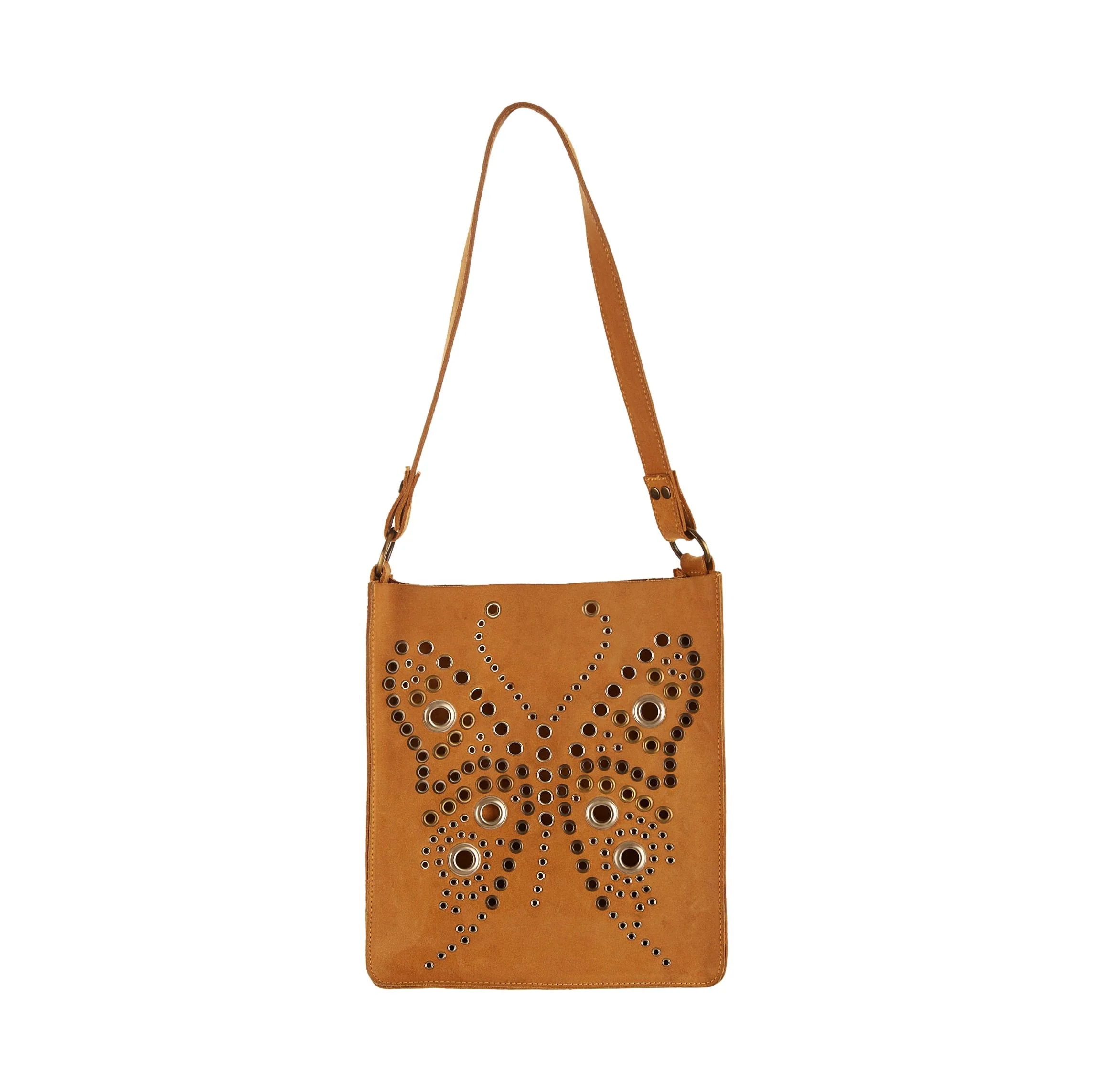 Dolce & Gabbana Brown Grommet Shoulder Bag