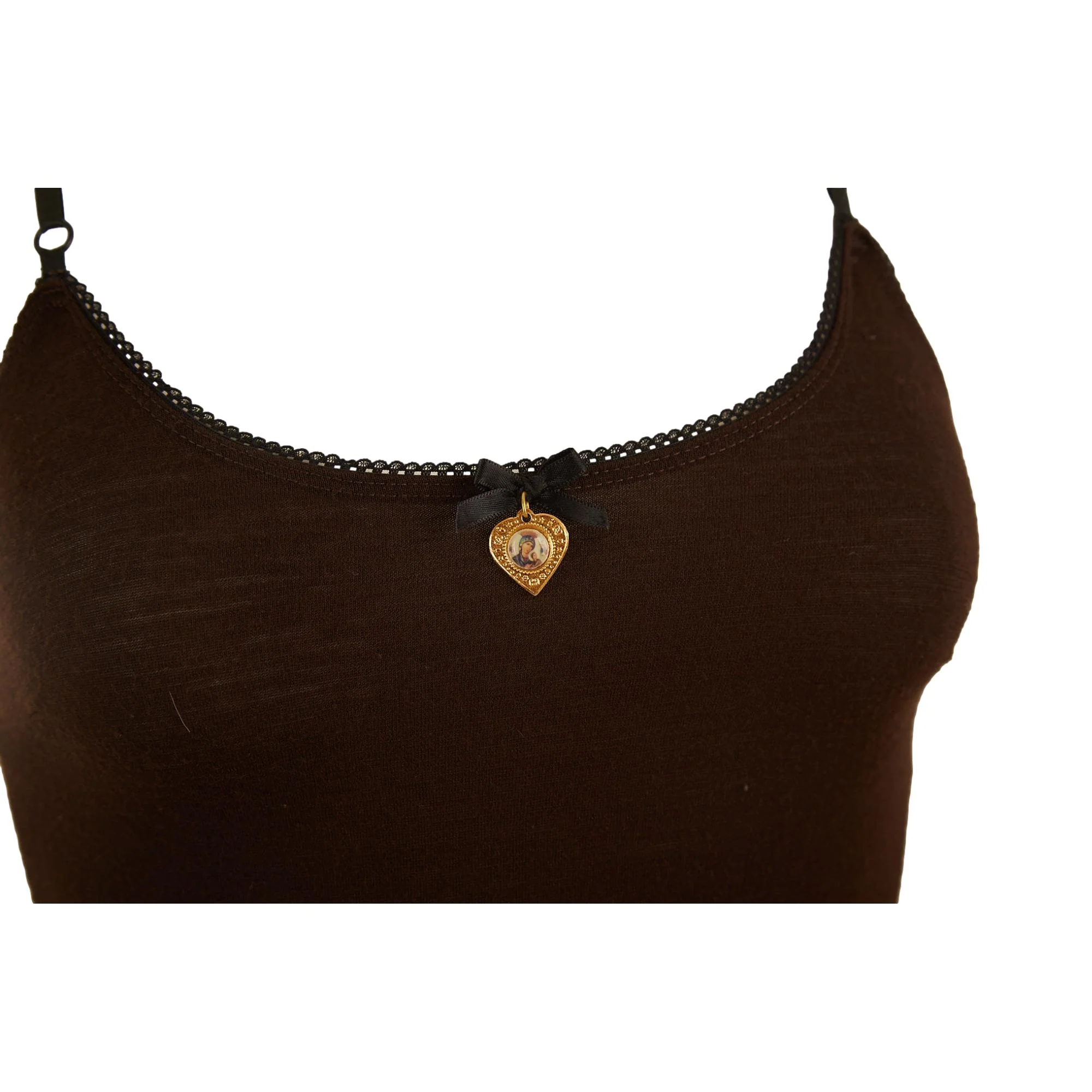 Dolce & Gabbana Brown Heart Pendant Dress - Image 3