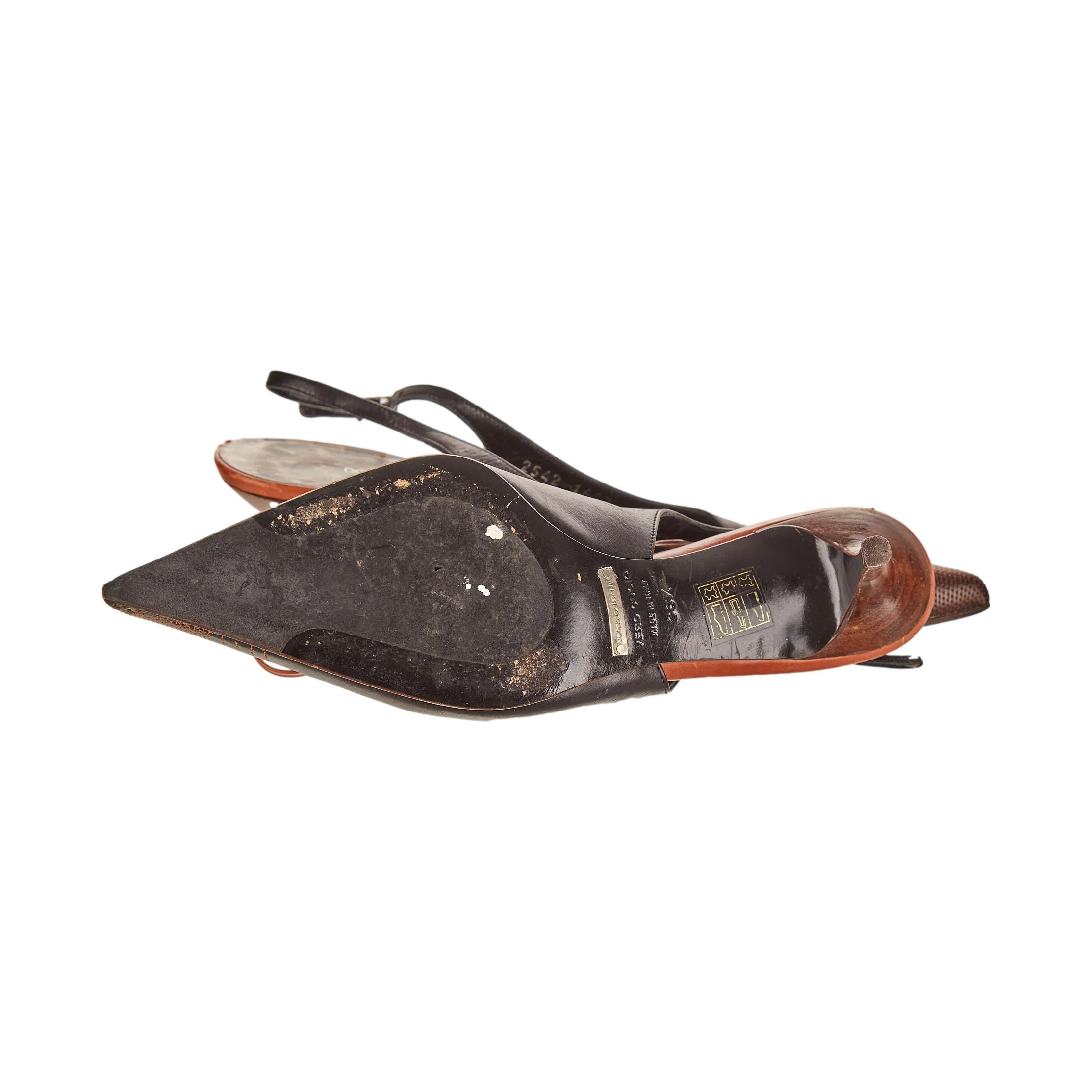 Dolce & Gabbana Brown Stitched Kitten Heel - Image 3
