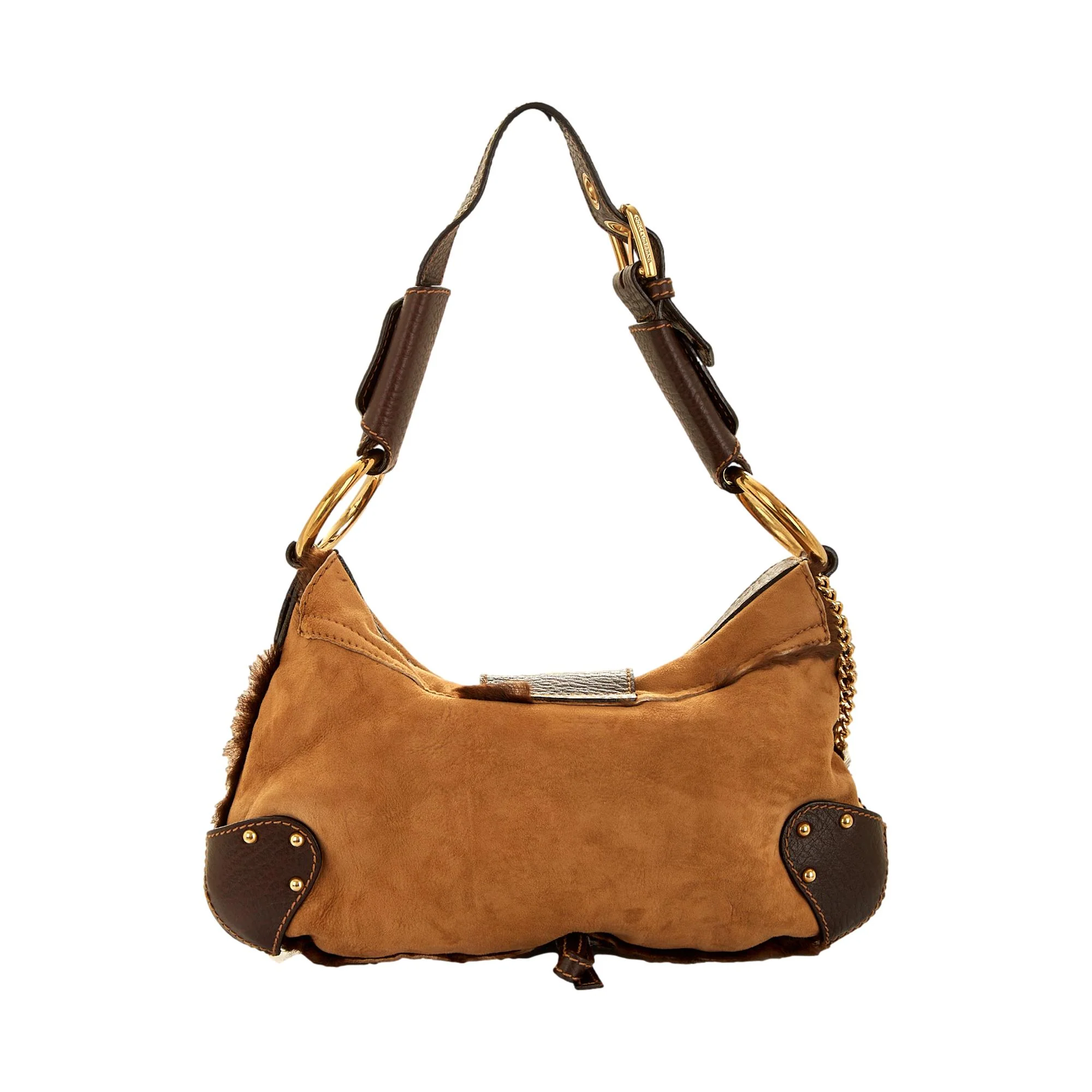 Dolce & Gabbana Brown Suede Shearling Shoulder Bag - Image 2