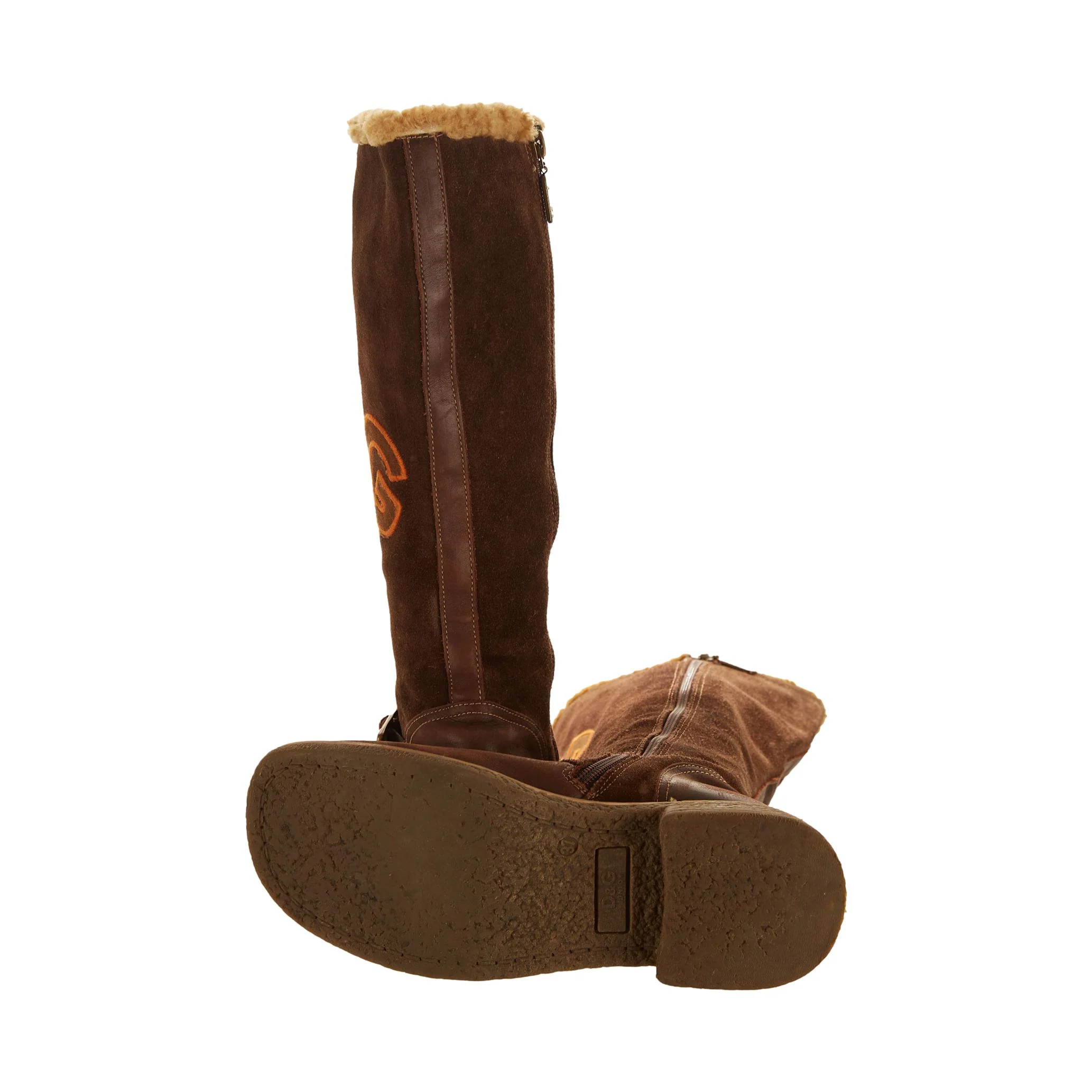 Dolce & Gabbana Brown Suede Logo Boots - Image 3