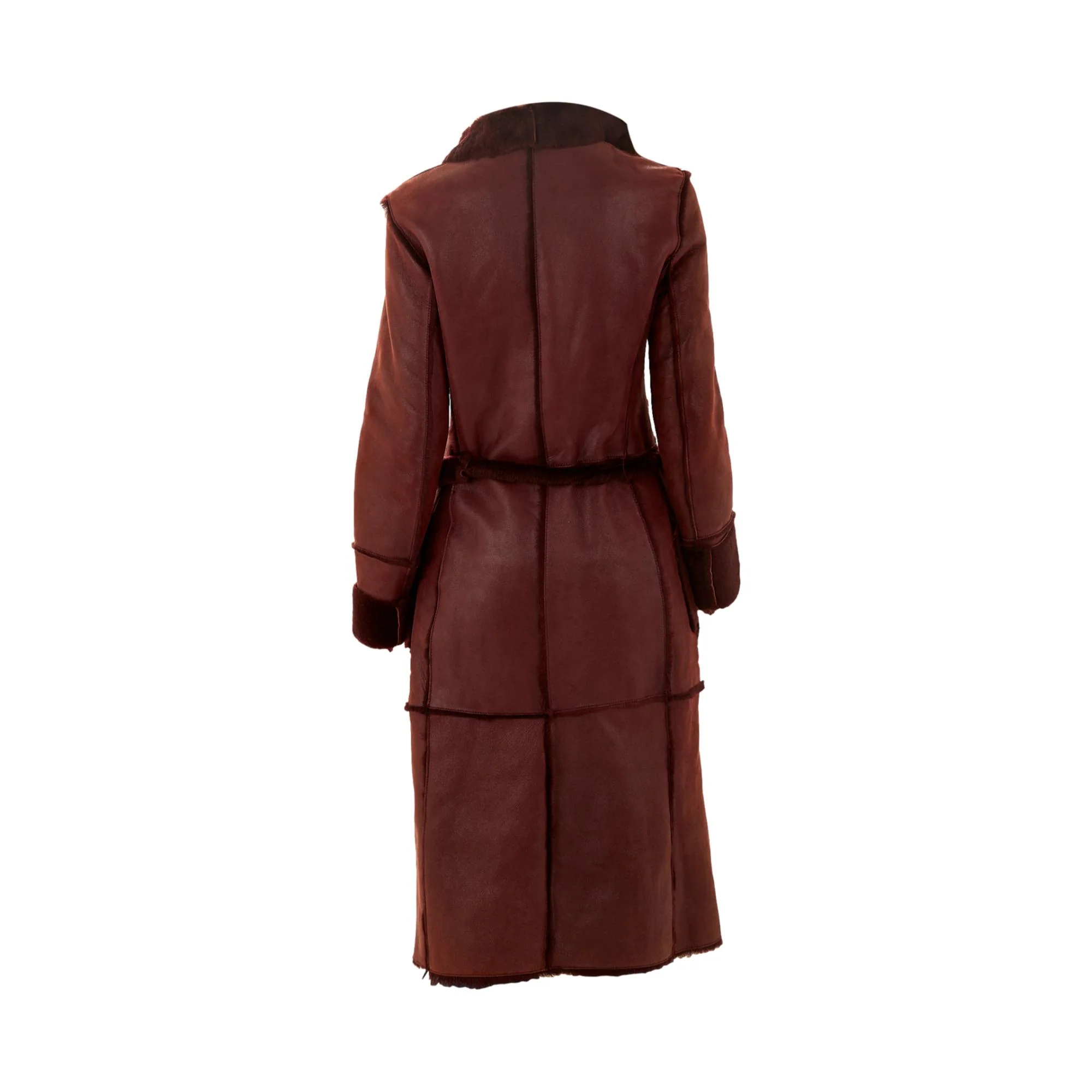 Dolce & Gabbana Burgundy Shearling Trench - Image 2