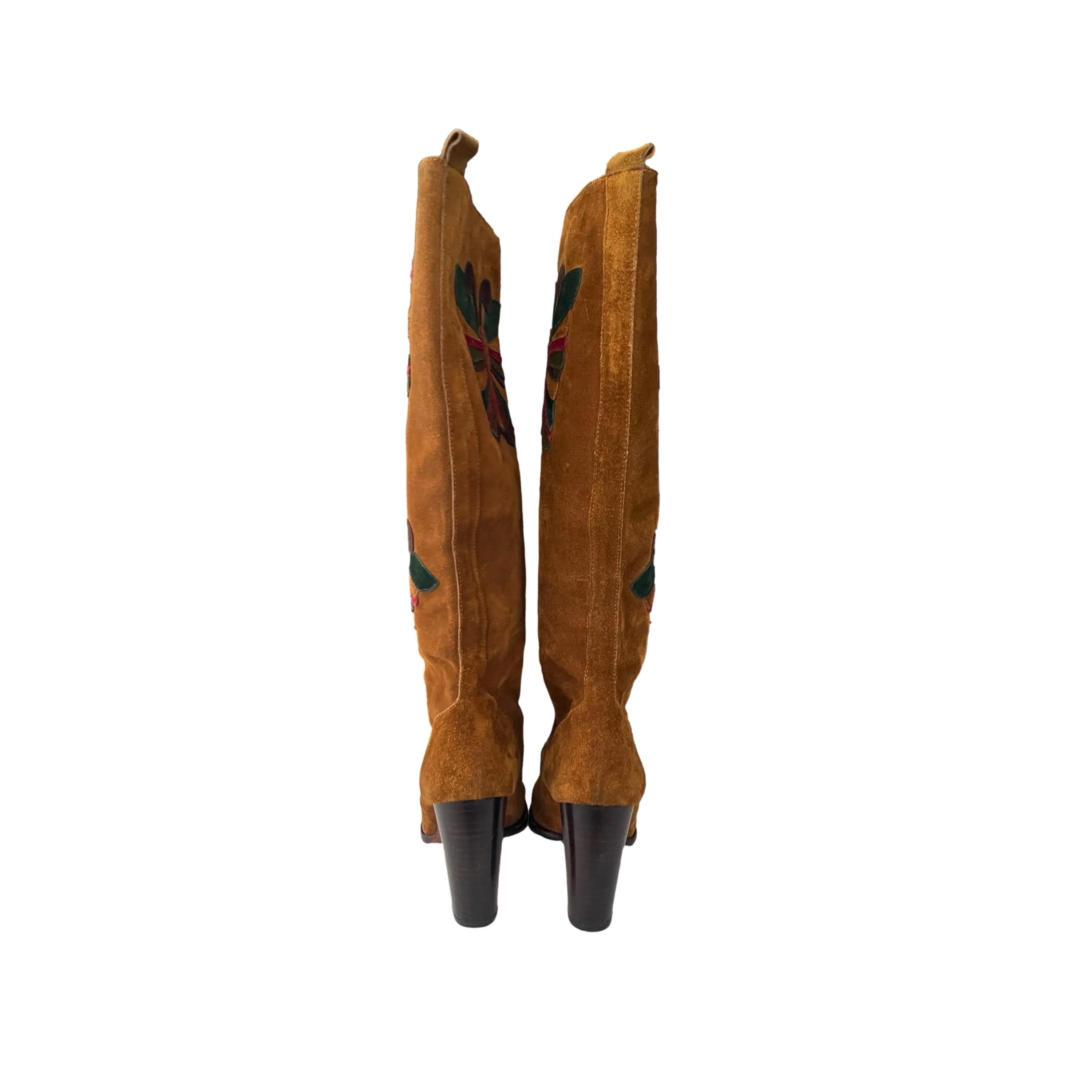 Dolce & Gabbana Camel Butterfly Suede Knee Boots - Image 3