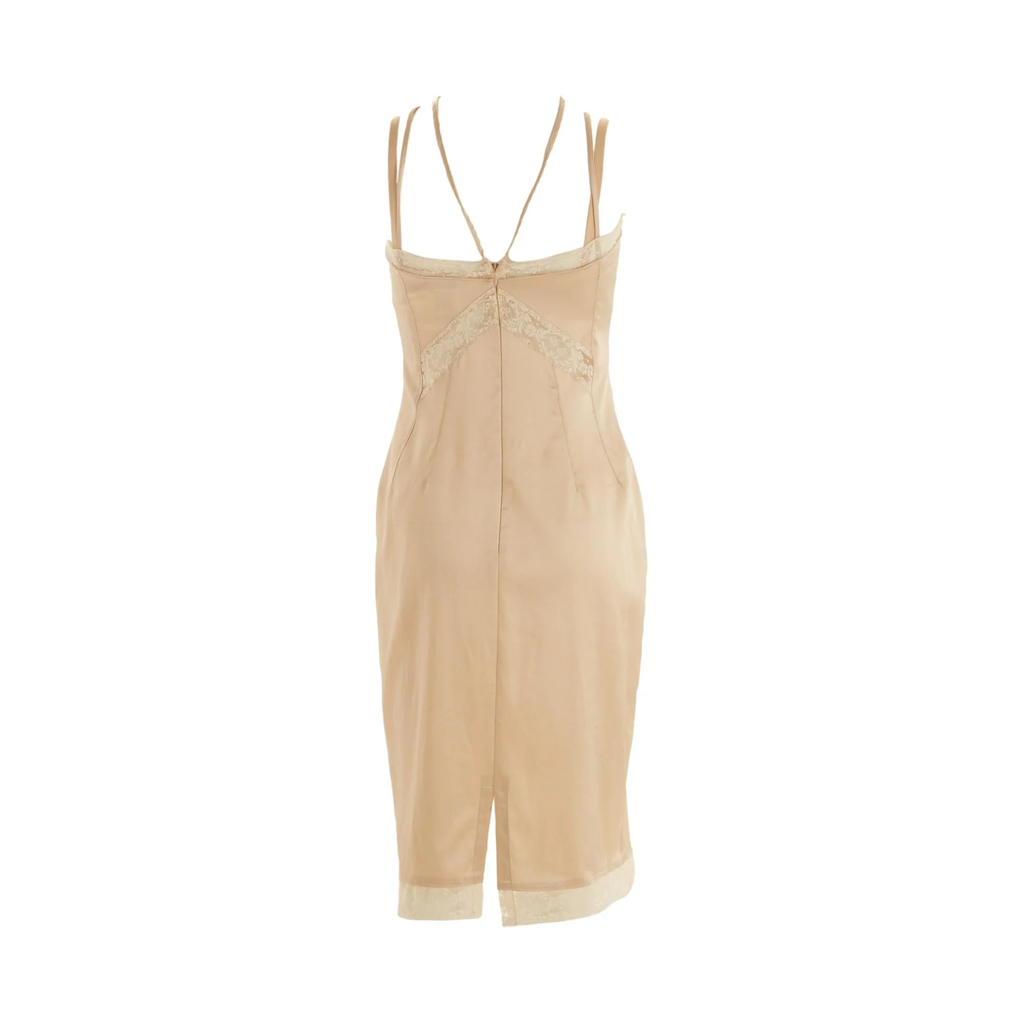 Dolce & Gabbana Champagne Lace Tie Dress - Image 2