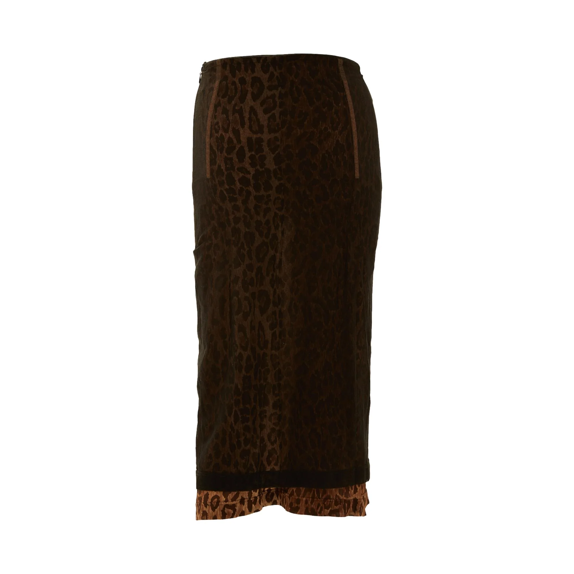 Dolce & Gabbana Cheetah + Black Mesh Skirt - Image 2