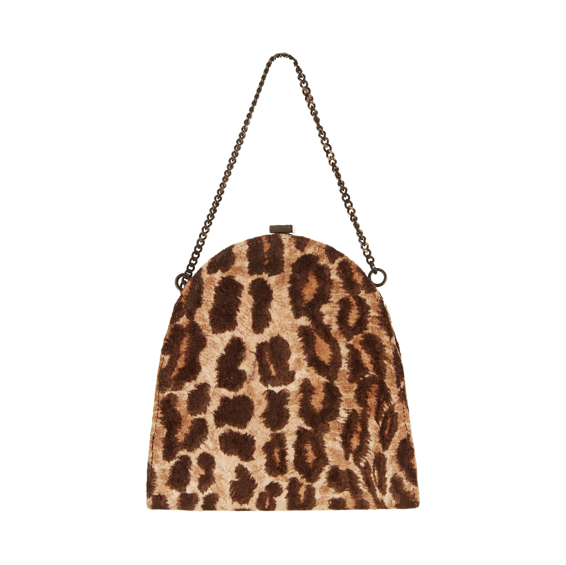 Dolce & Gabbana Cheetah Print Chain Top Handle Bag