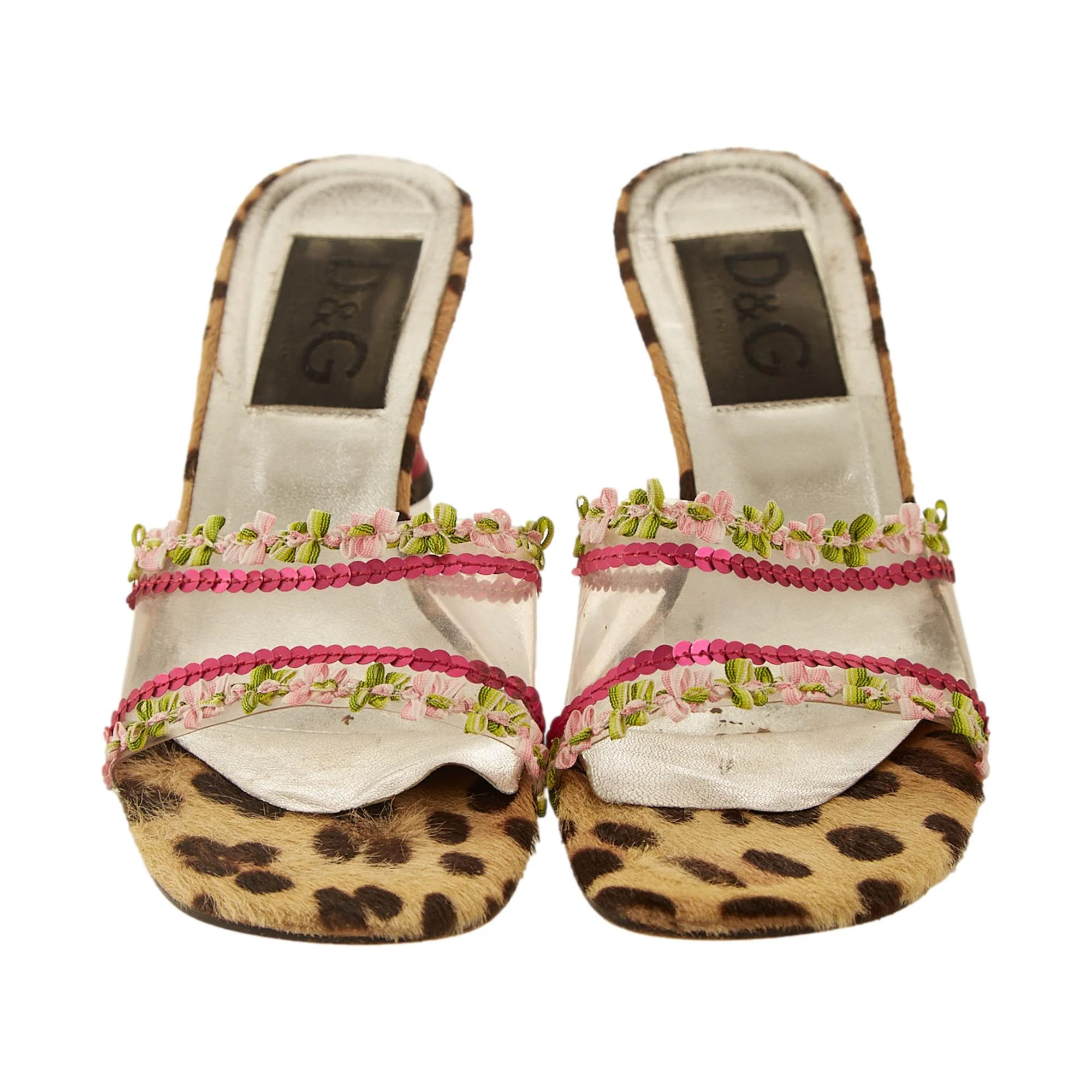 Dolce & Gabbana Cheetah Print Floral Kitten Heels - Image 2