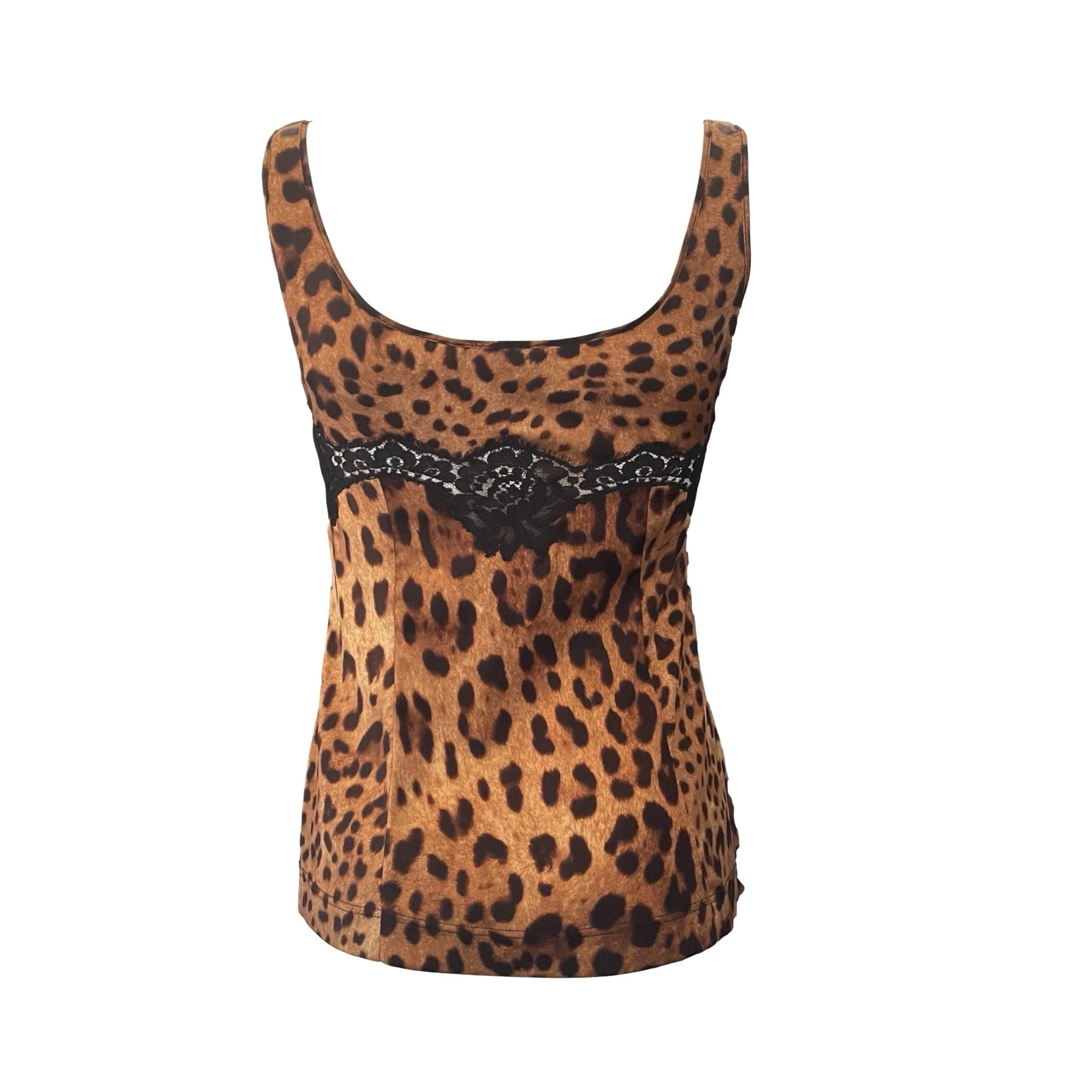 Dolce & Gabbana Cheetah Print Lace Tank - Image 2