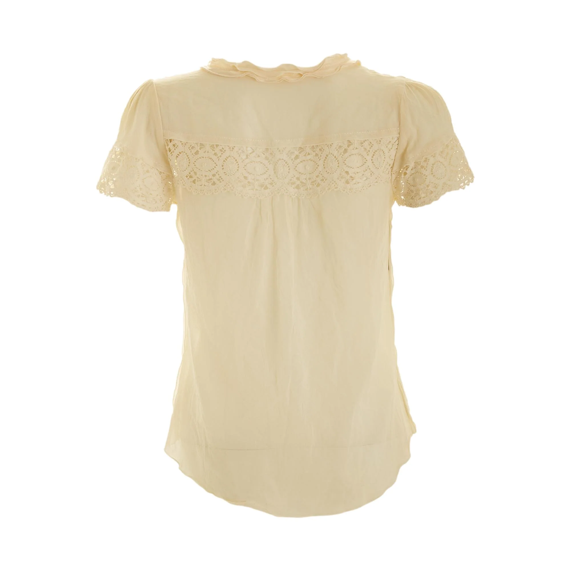 Dolce & Gabbana Cream Eyelet Tie Top - Image 2