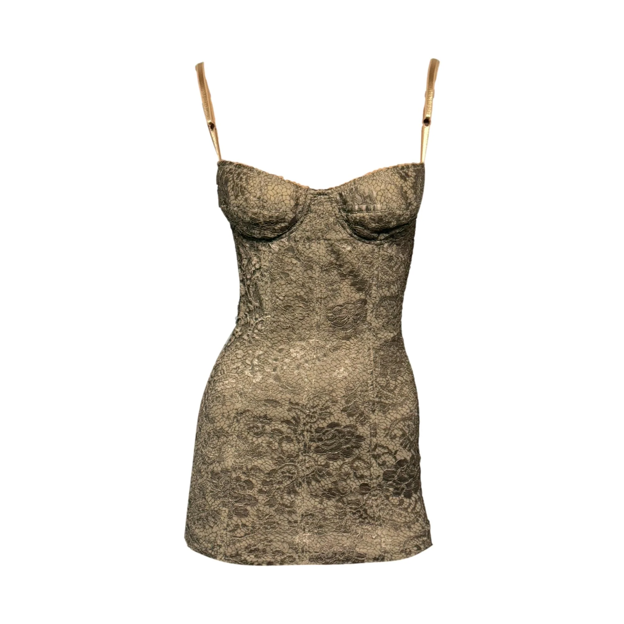 Dolce & Gabbana Cream Lace Mini Dress
