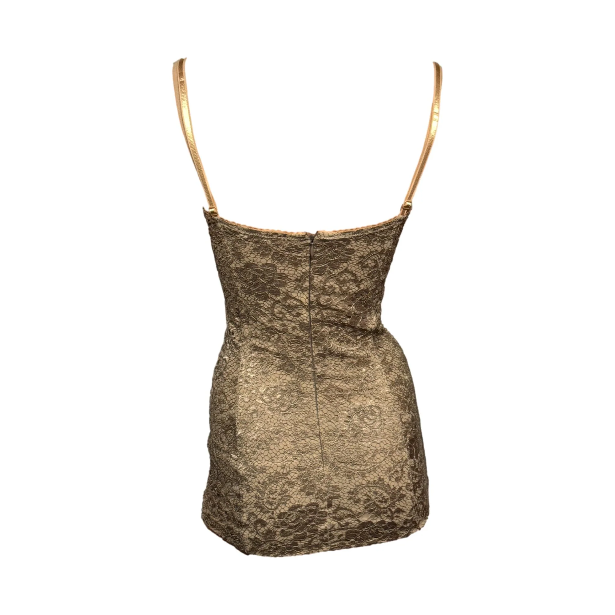 Dolce & Gabbana Cream Lace Mini Dress - Image 2