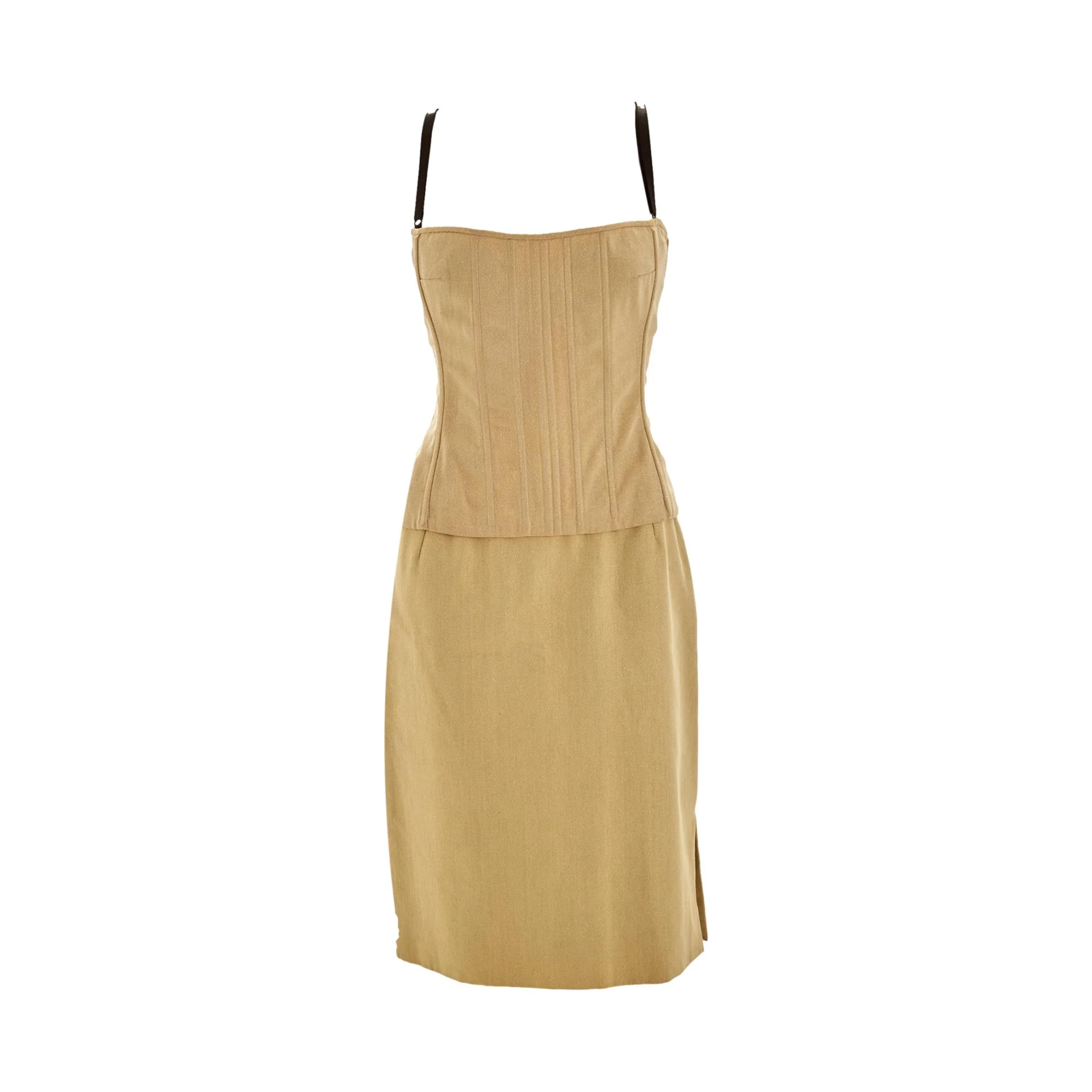 Dolce & Gabbana Cream Corset Skirt Set