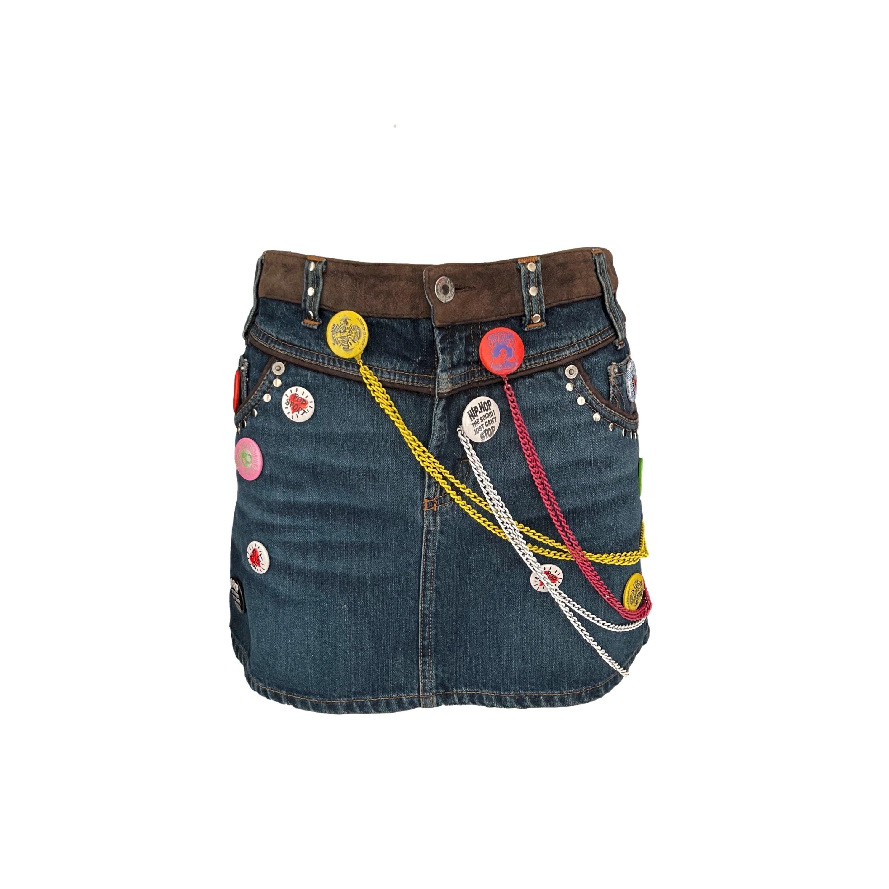 Dolce & Gabbana Denim Buttons Skirt