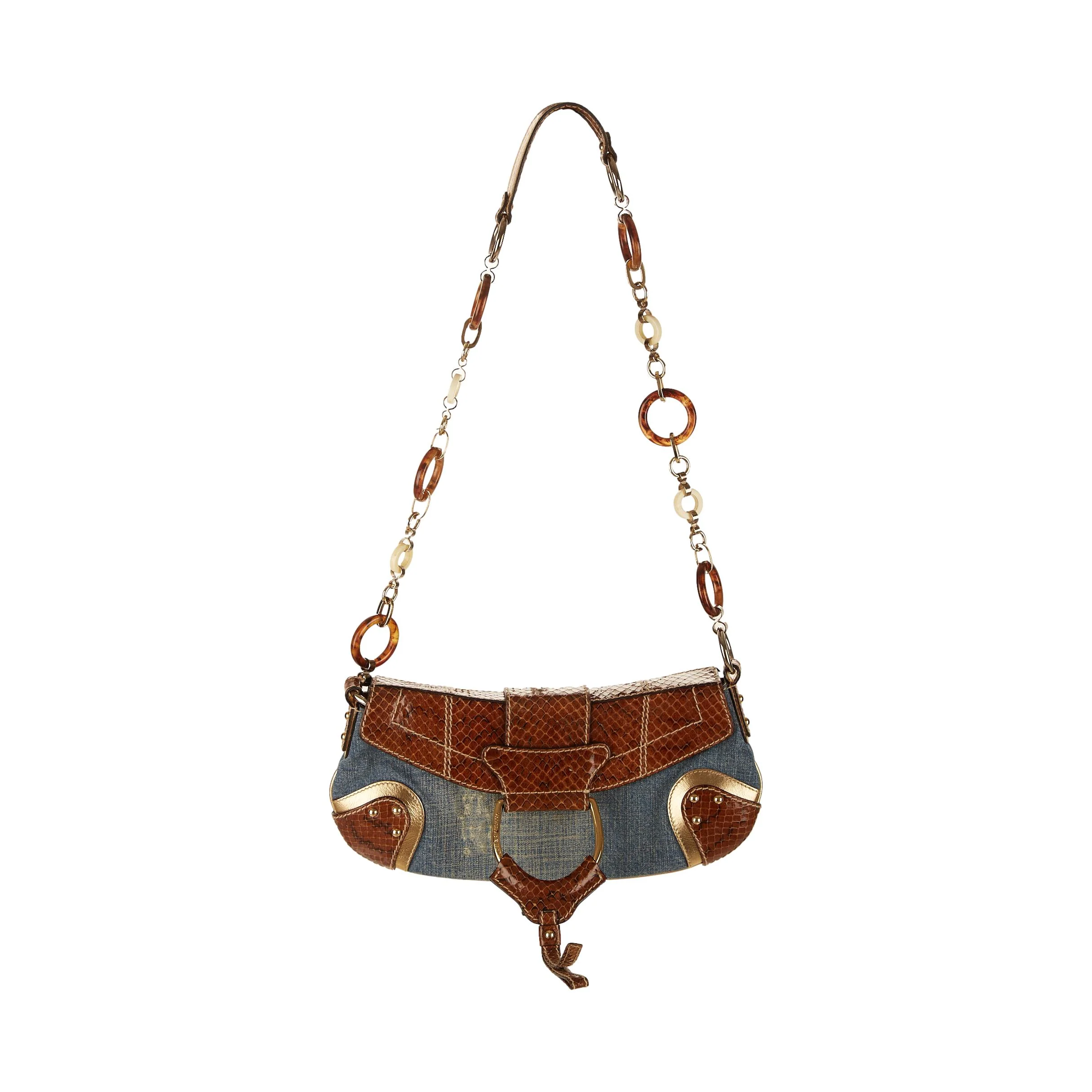 Dolce & Gabbana Denim Chain Shoulder Bag