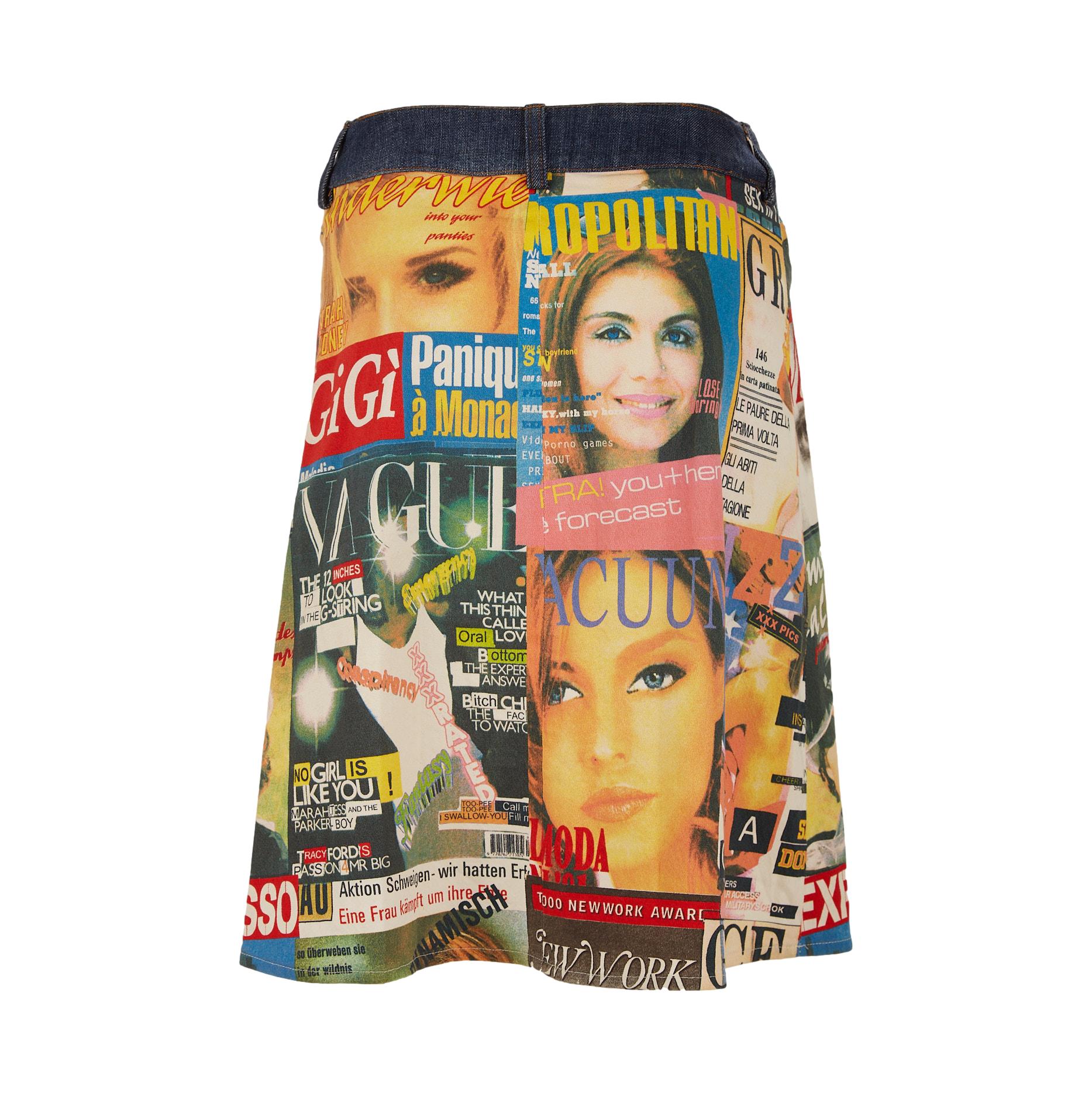 Dolce & Gabbana Denim Magazine Print Skirt - Image 2