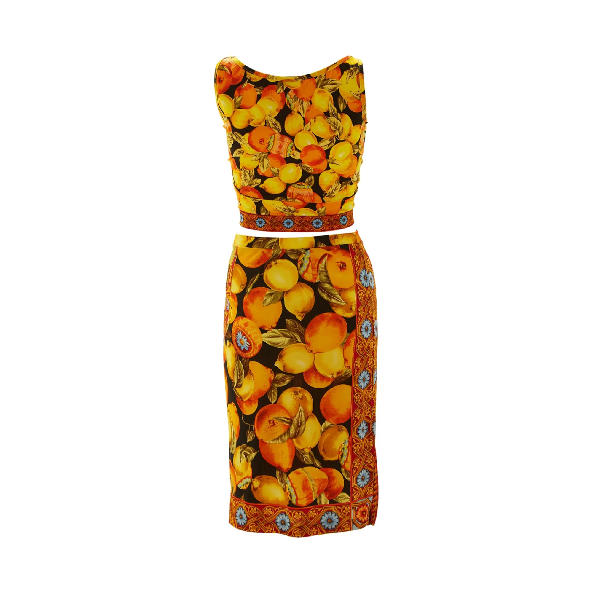 Dolce & Gabbana Fruit Print Cropped Skirt Set - Image 2