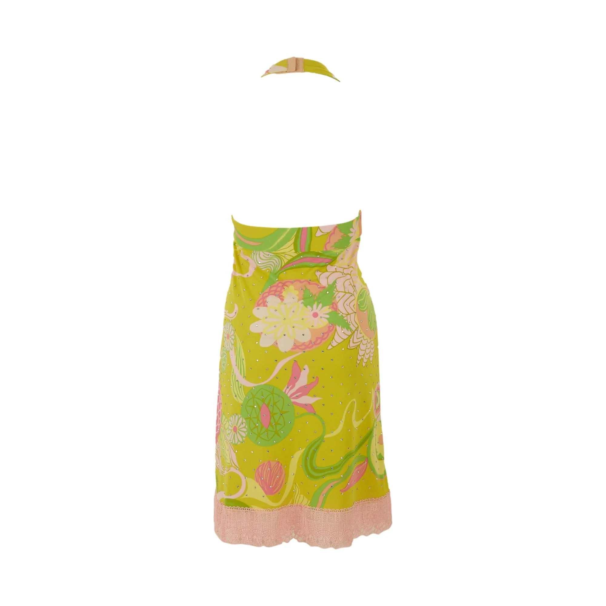 Dolce & Gabbana Green Floral Rhinestone Dress - Image 2