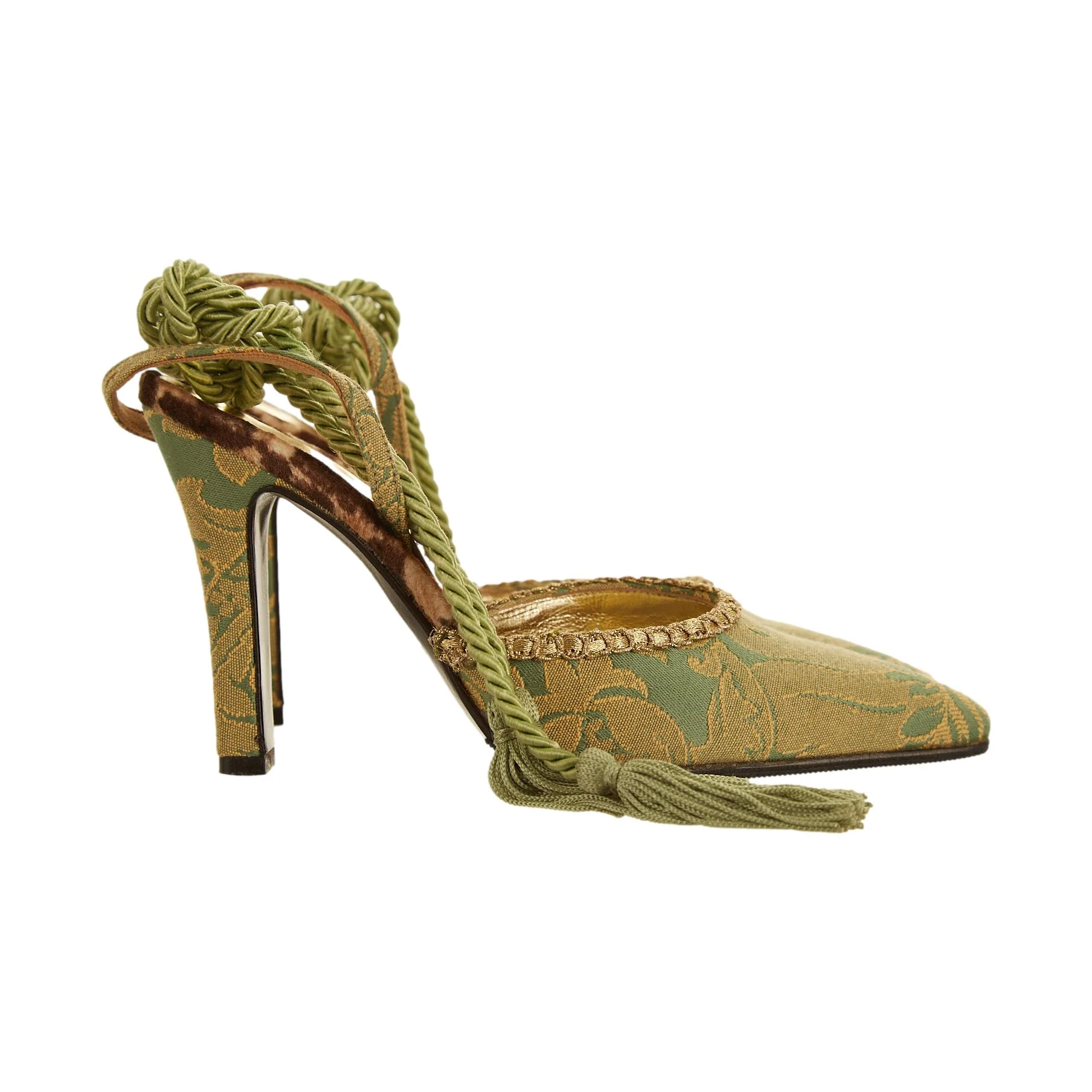 Dolce & Gabbana Green Tassel Heels - Image 2