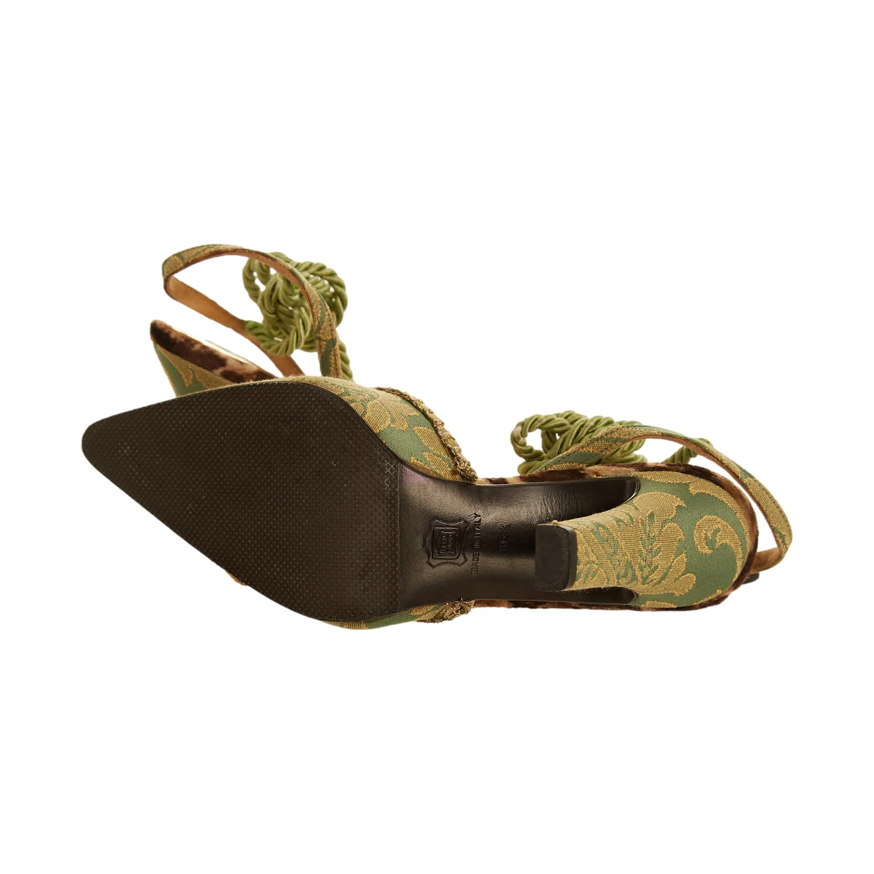 Dolce & Gabbana Green Tassel Heels - Image 3