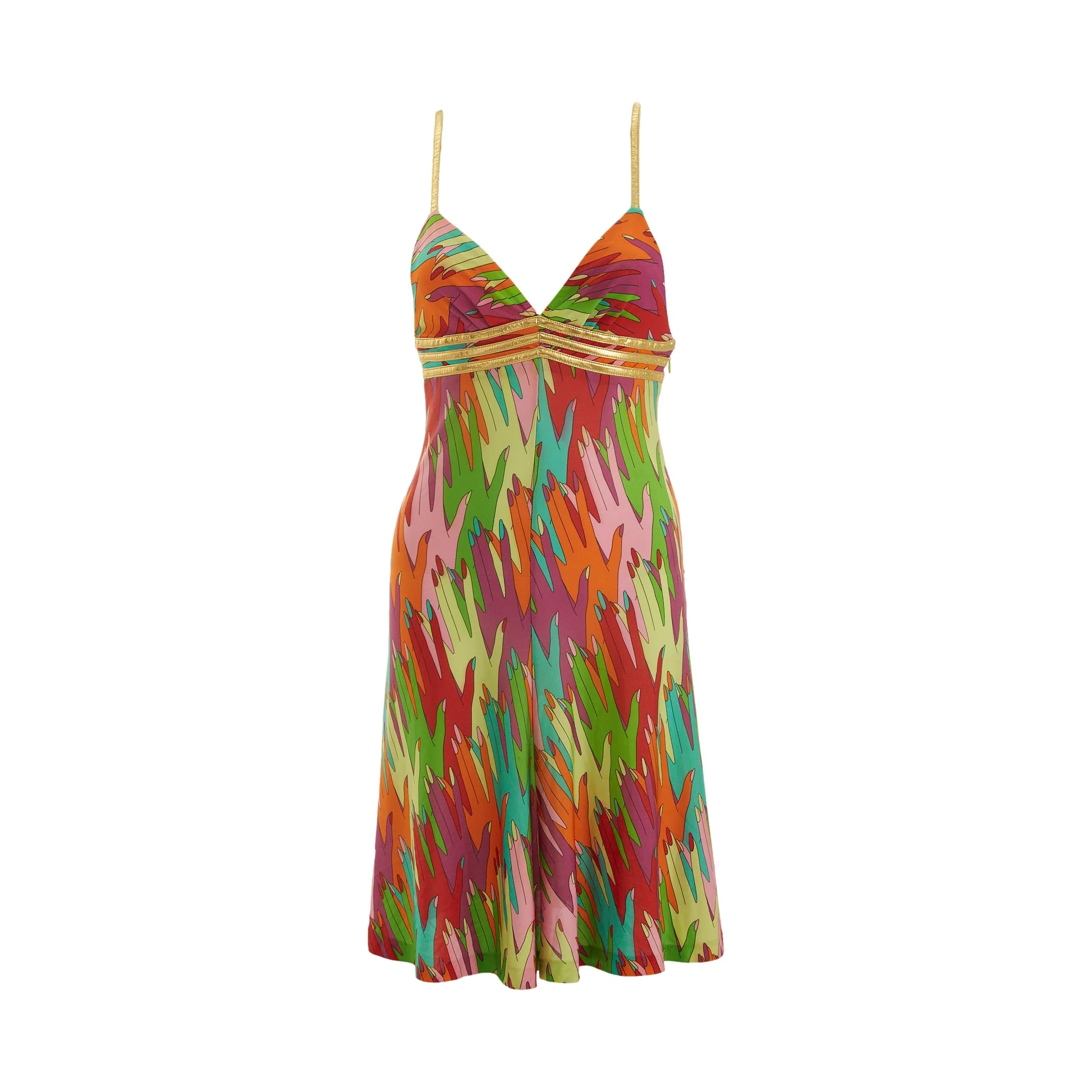 Dolce & Gabbana Multicolor Hand Print Dress