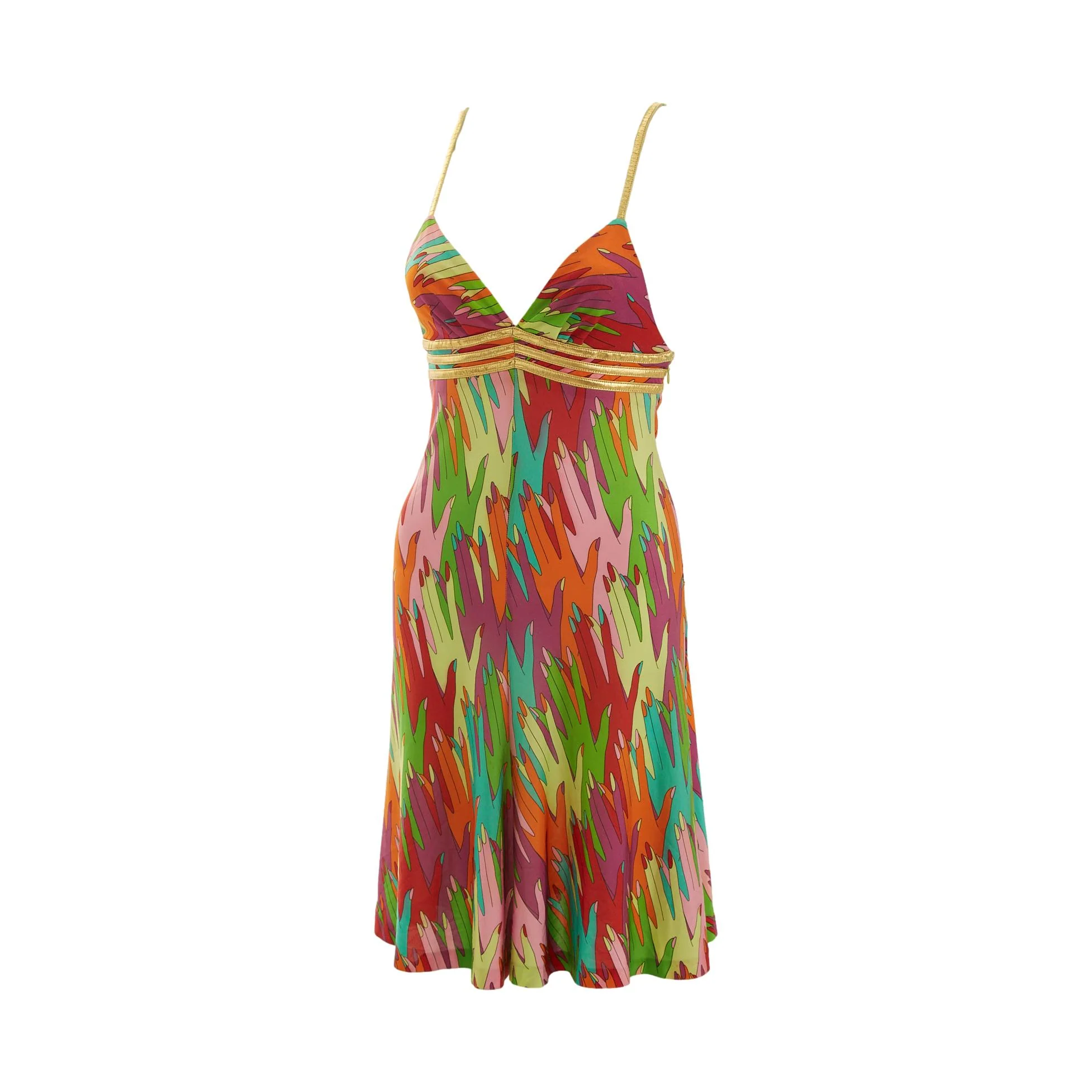 Dolce & Gabbana Multicolor Hand Print Dress - Image 2